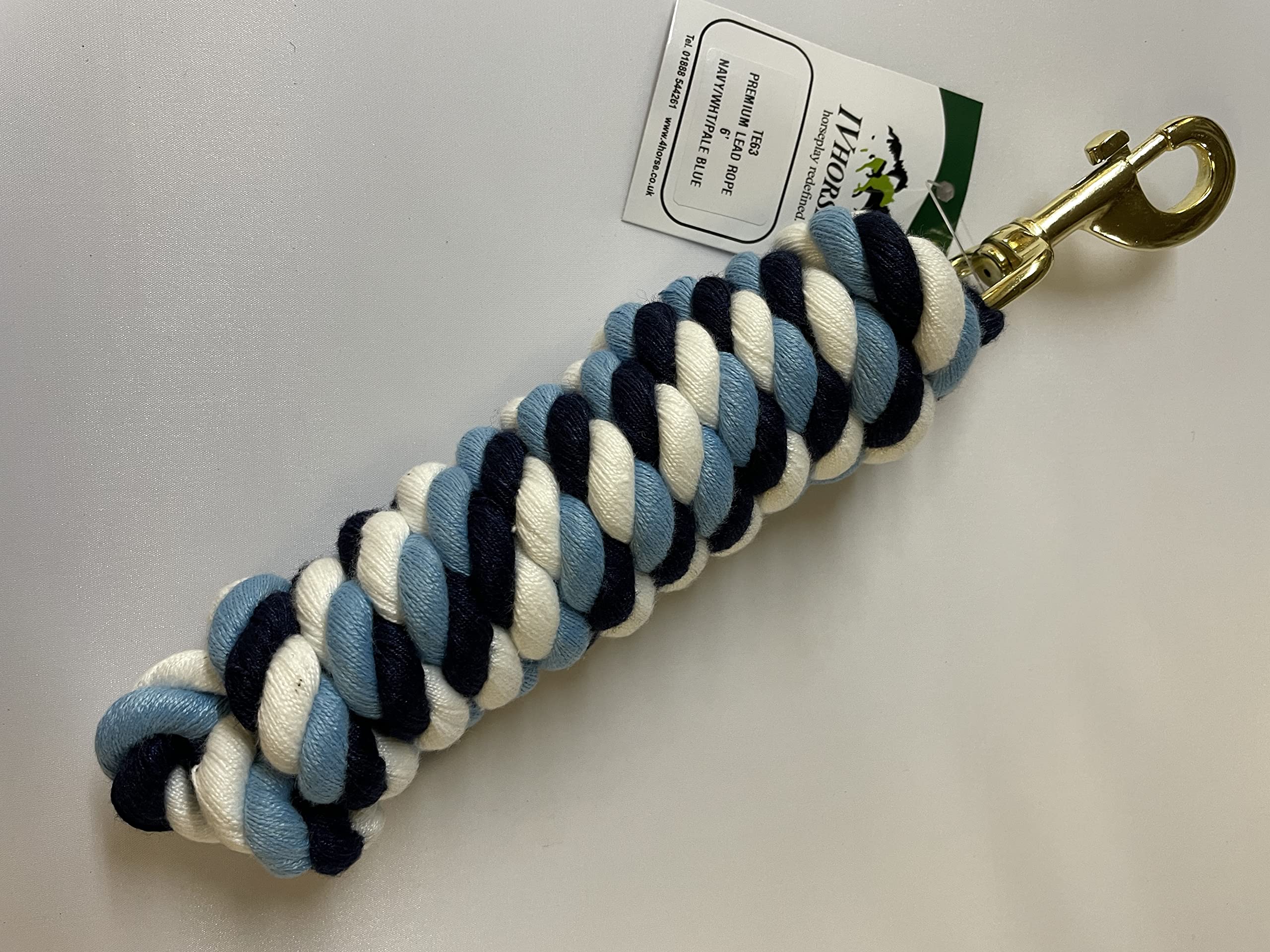 IV Horse 6' Mulit Coloured Acrylic Leadrope (Navy/Pale Blue/White)