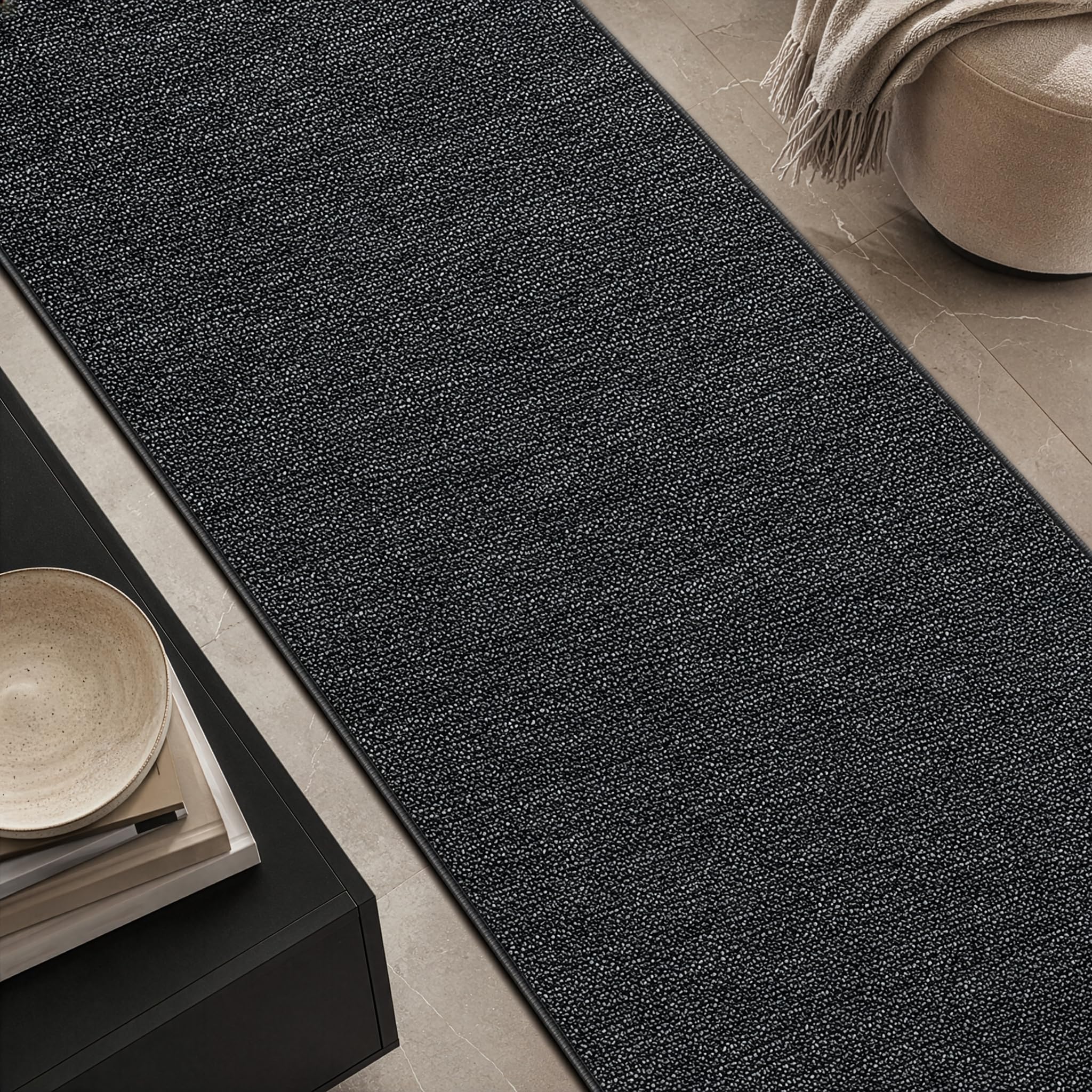 Floordirekt Teppich London | Wohnteppich oder Läufer für Küche, Flur und Wohnraum | Strapazierfähig & pflegeleicht | 11 Farben & viele Größen (200 x 200 cm, Anthrazit 77)