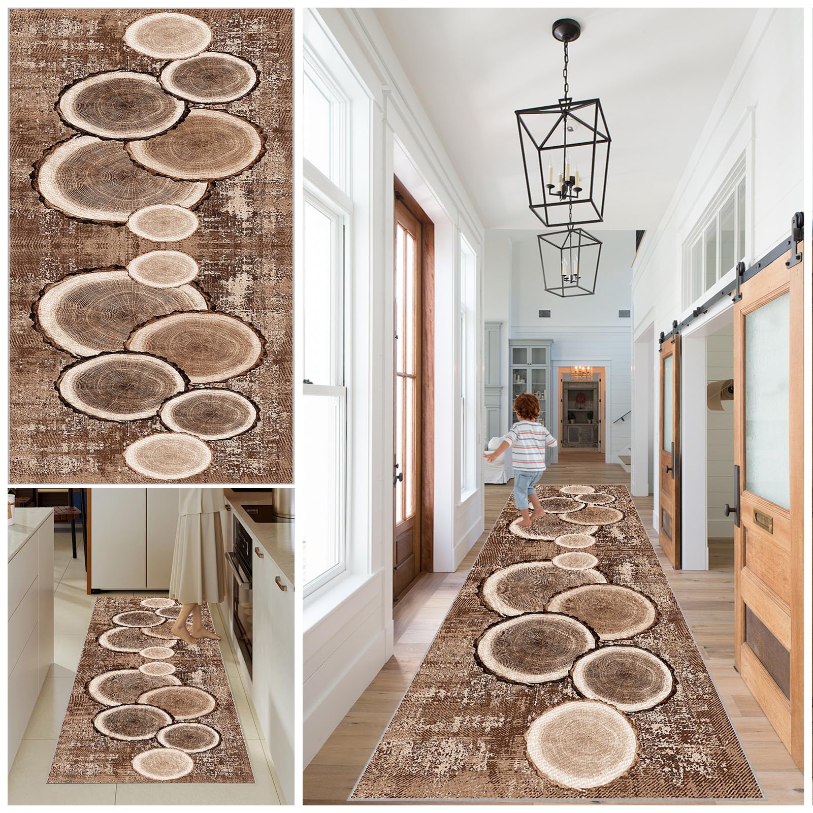 Hallway Runner Rug Kitchen Runners Non Slip washable runner Vintage Carpet Runners for Entryway Long Absorbent Low Pile Floor Mat Hall Runners for Kitchen Bedroom Entryway Laundry 100 x 100 cm