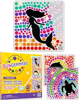 SUNGEMMERS Big Gem Mermaid & Dolphin Diamond Window Art Suncatcher Kit for Kids 6-8 9 10, Birthday Gifts for 7 Year Old Girl, Mermaid Gifts - Crafts for Girls Ages 8-12