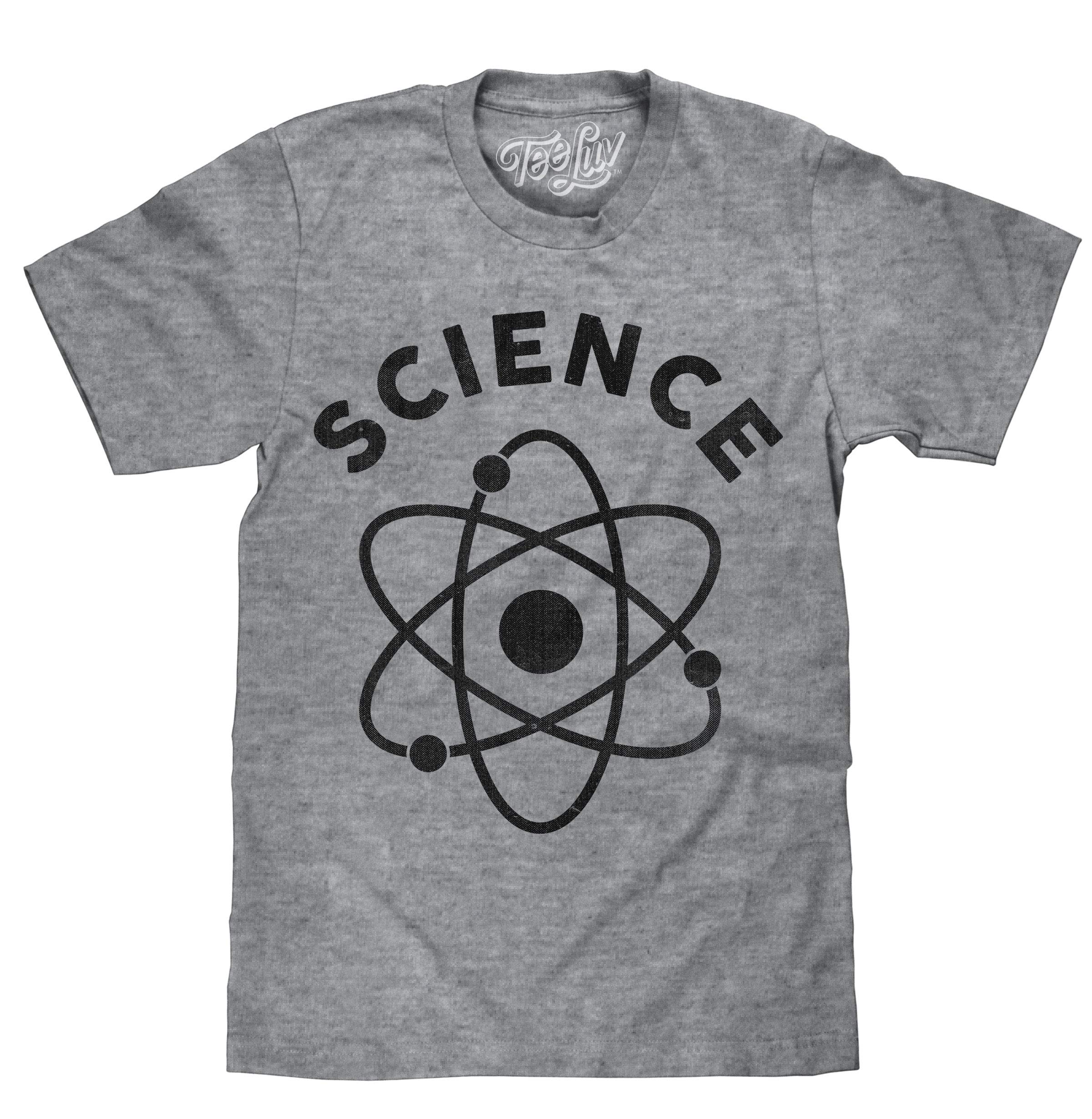 Tee LuvMen's Science Atom Graphic T-Shirt, Graphite Snow Heather, S