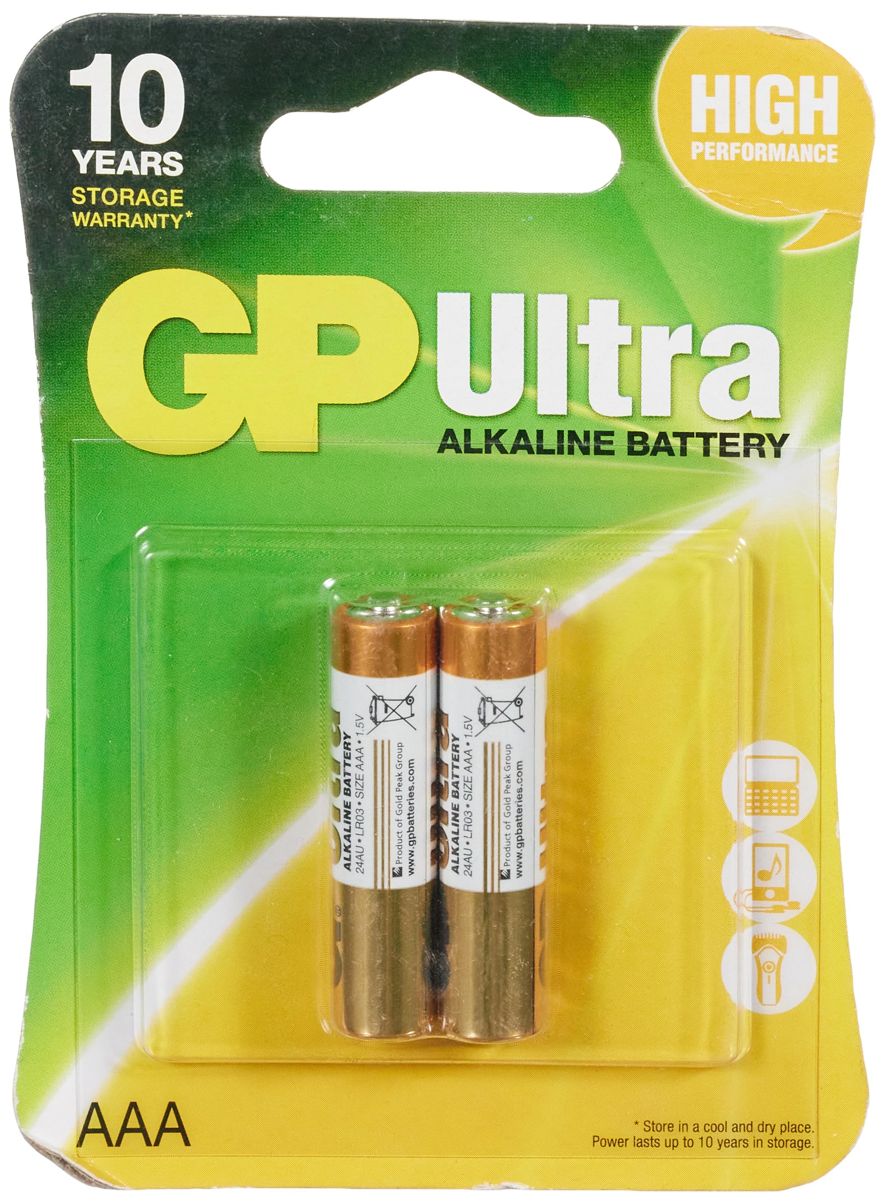 GP 24AU-U2 Ultra bateria alkaliczna AAA/LR03 (1,5 V, opakowanie 2 szt.) blister