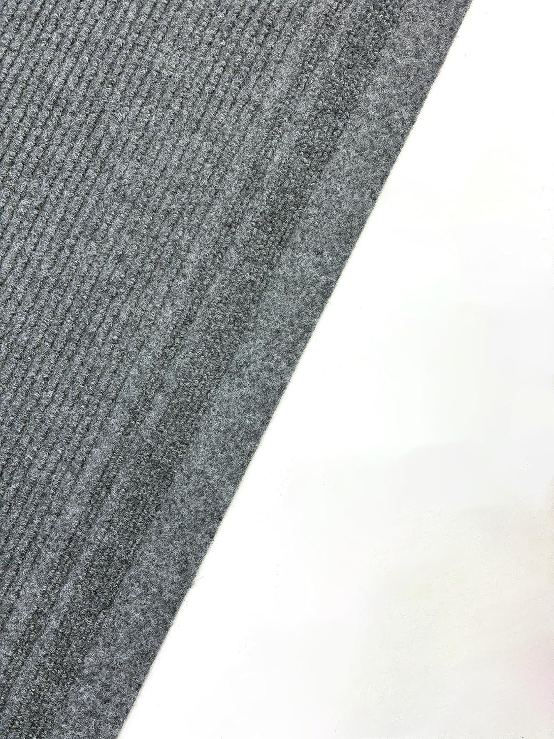 Custom Size Runner Rug Tracker Indoor/Outdoor Runner Rug Ridge Design for Better Traction Slip Resistant Rubber Backing Cut to Size (Grey, 36 in x 20 ft)