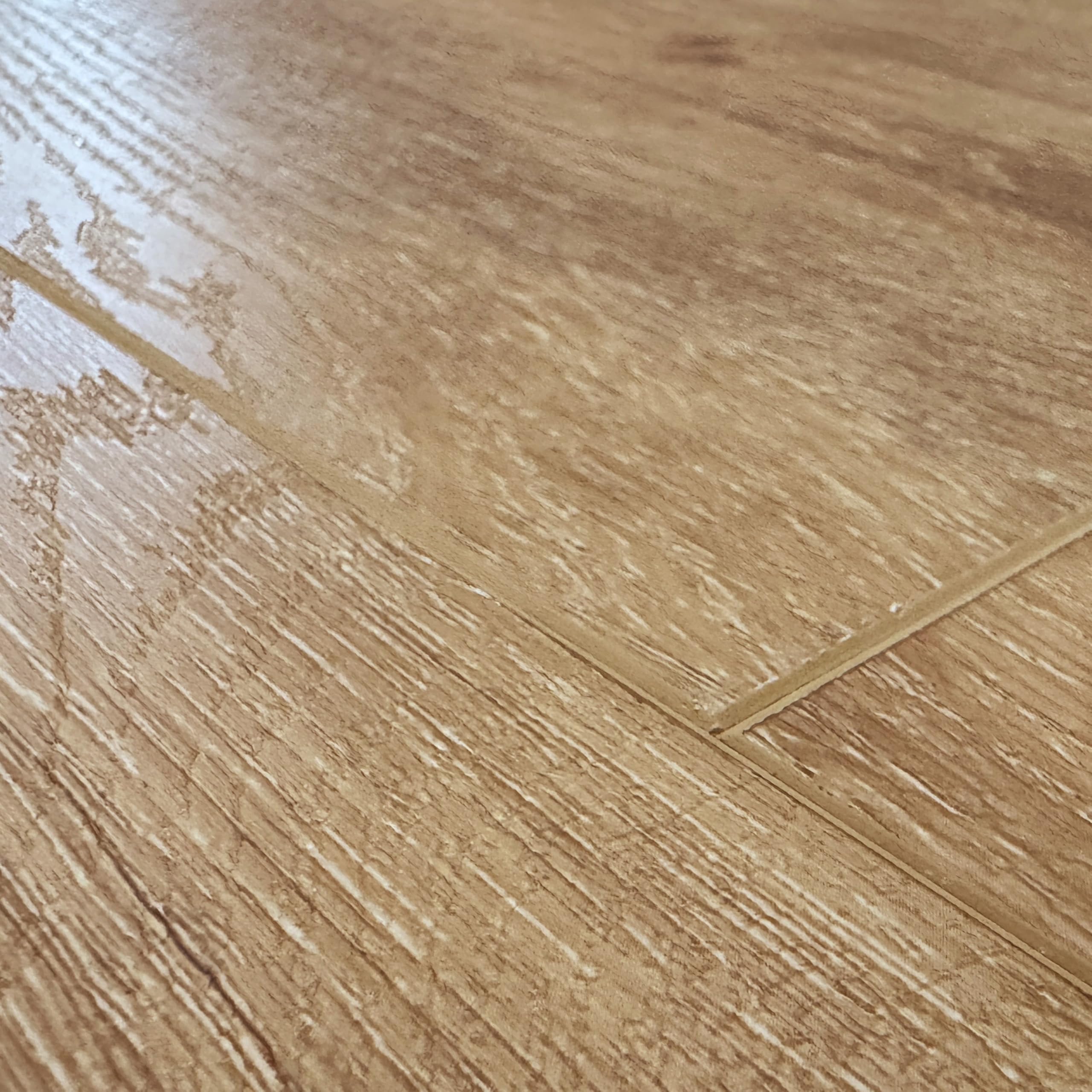 TRECOR Klick Suelo de vinilo XXL, tablón de 6,5 mm de grosor, con capa de desgaste de 0,5 mm, incluye sonido de impacto, resistente al agua, 1 m² (1 m², suelo de vinilo, roble natural oscuro)