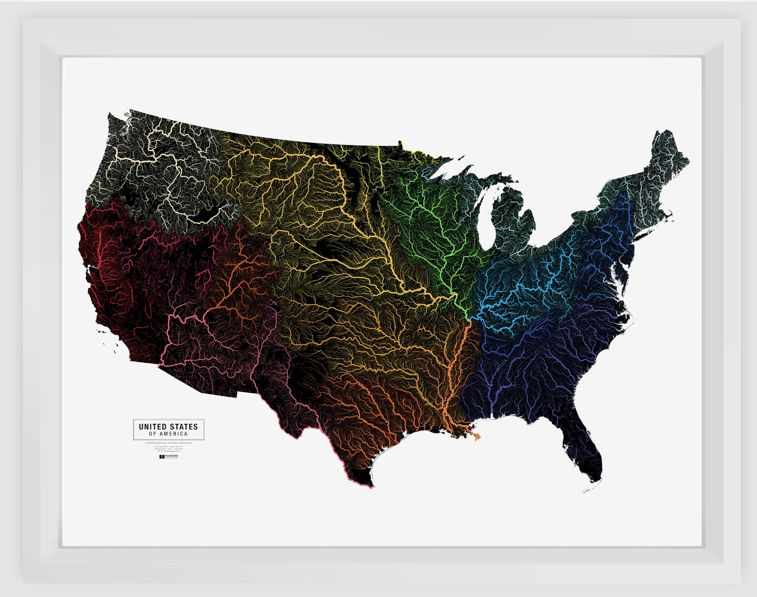 Hubbard Scientific 3D United States Hydrological Map | A True Raised Relief Map - You Can Feel the Terrain | Vaccum-formed Molded | 36'' x 24'' | Detailed Topography