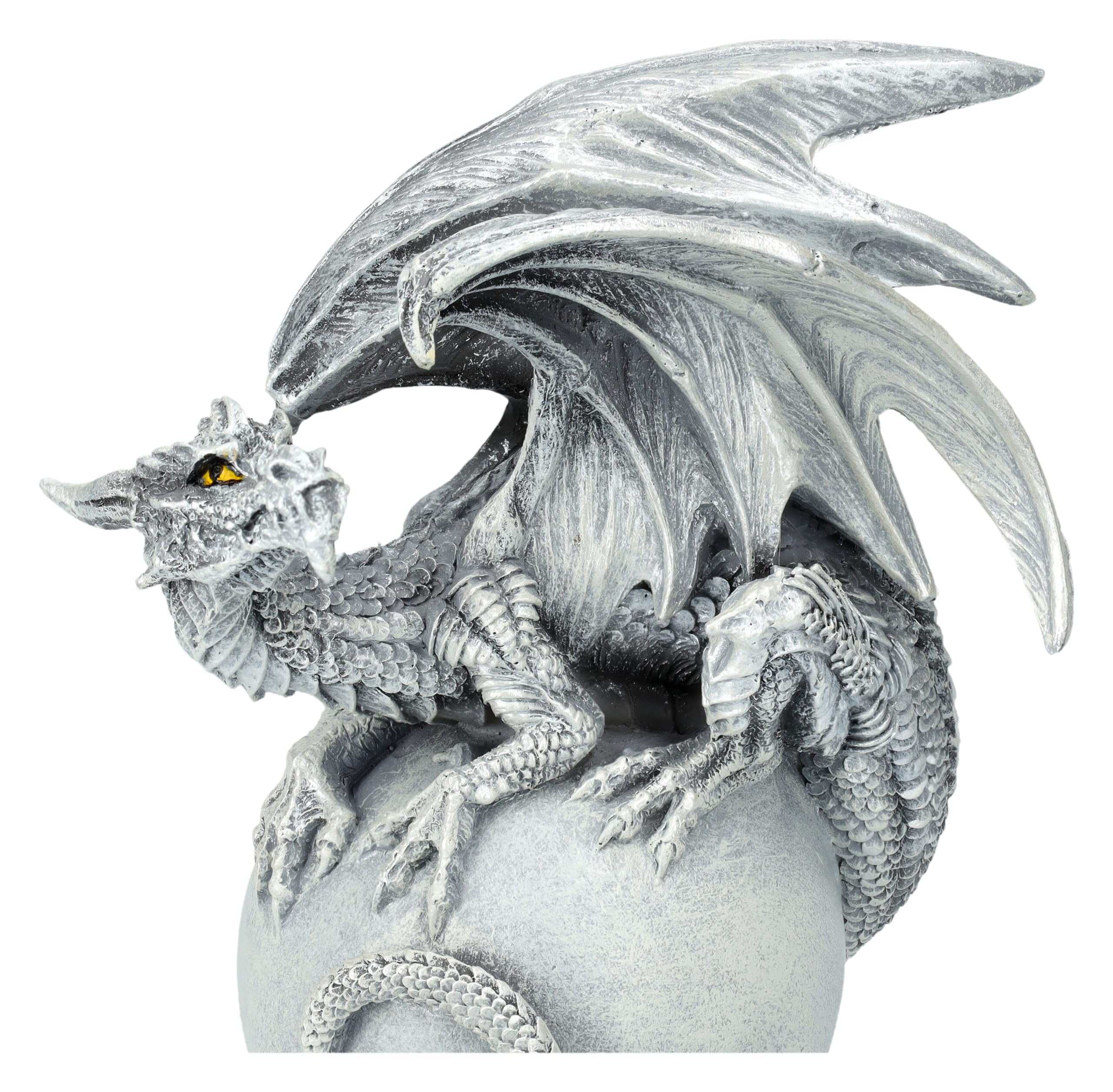 Figuren Shop GmbH Drachenfigur auf Mond - Luna Dragon 15 cm - Statue Deko Figur Drache Dragon Sammlerstück für Drachenliebhaber