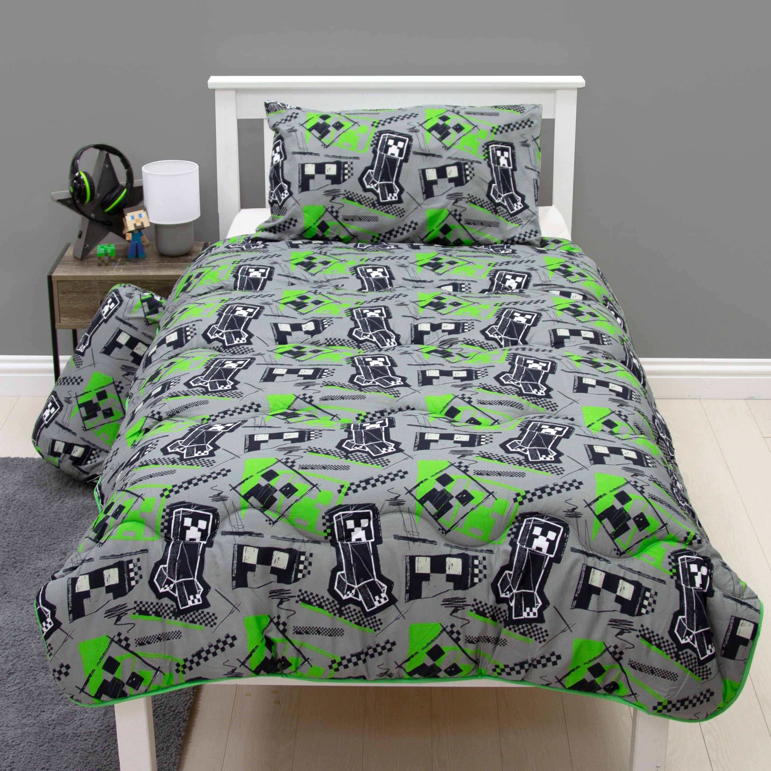 Minecraft - Juego de Ropa de Cama (tamaño Individual, Reversible, 10,5 TOG)