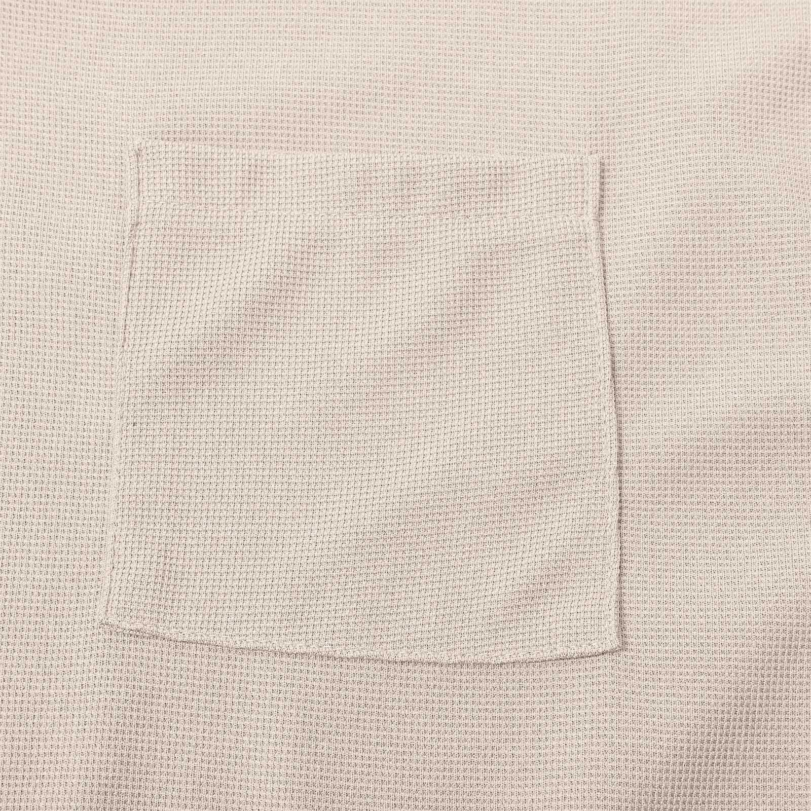 Ensemble 2 pièces à manches longues pour femme, taille S à 2XL, combinaison légère en tricot gaufré | Pantalon d'intérieur pour femme - Coupe ample - Col en V - Avec poche de poitrine - Couleur unie