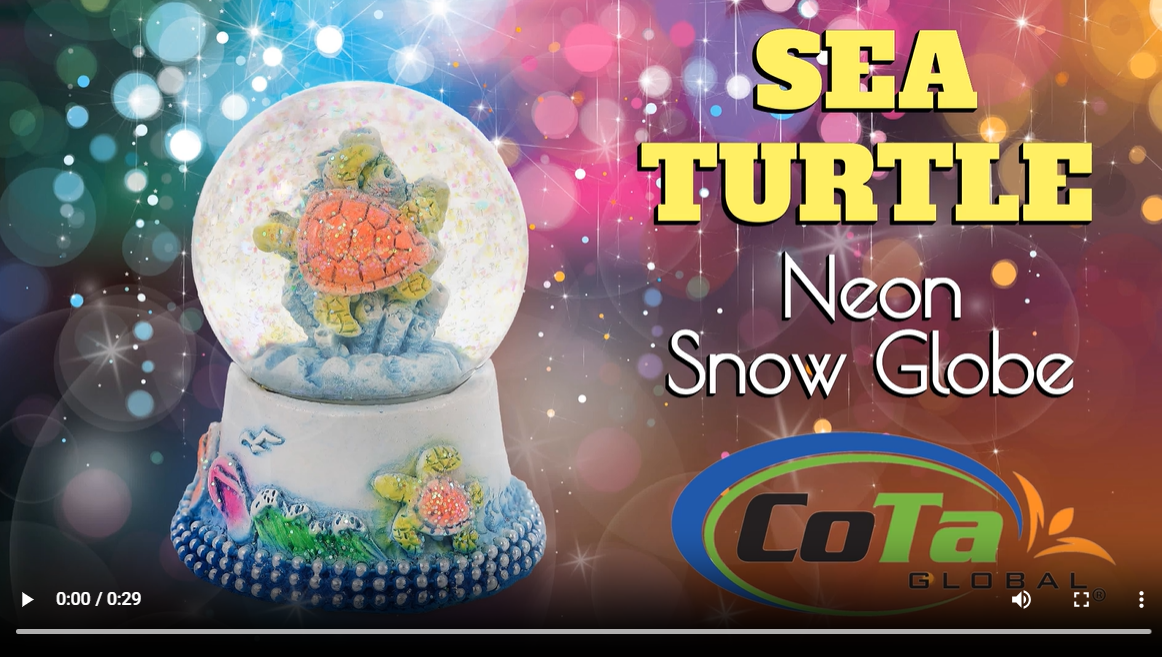 Amazon.com: CoTa Global Sea Turtle Neon Snow Globe Decor - Elegant