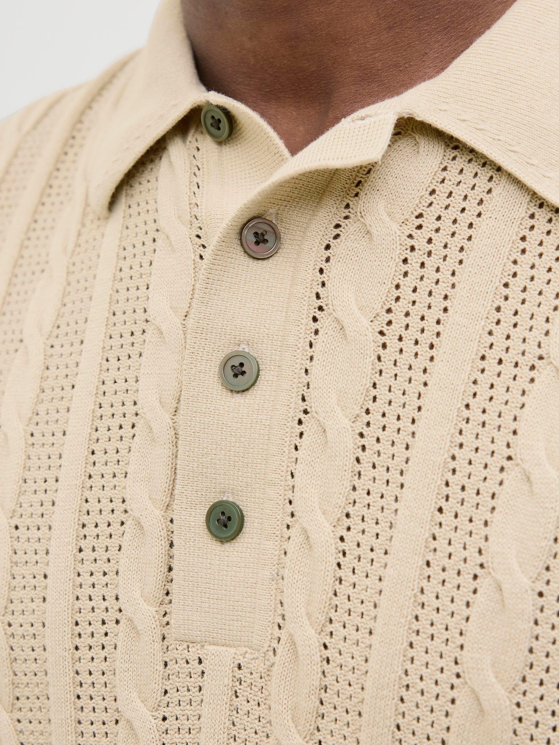 JACK & JONES Jprblamason Knit Polo SS męska koszulka polo, Silver Lining, L