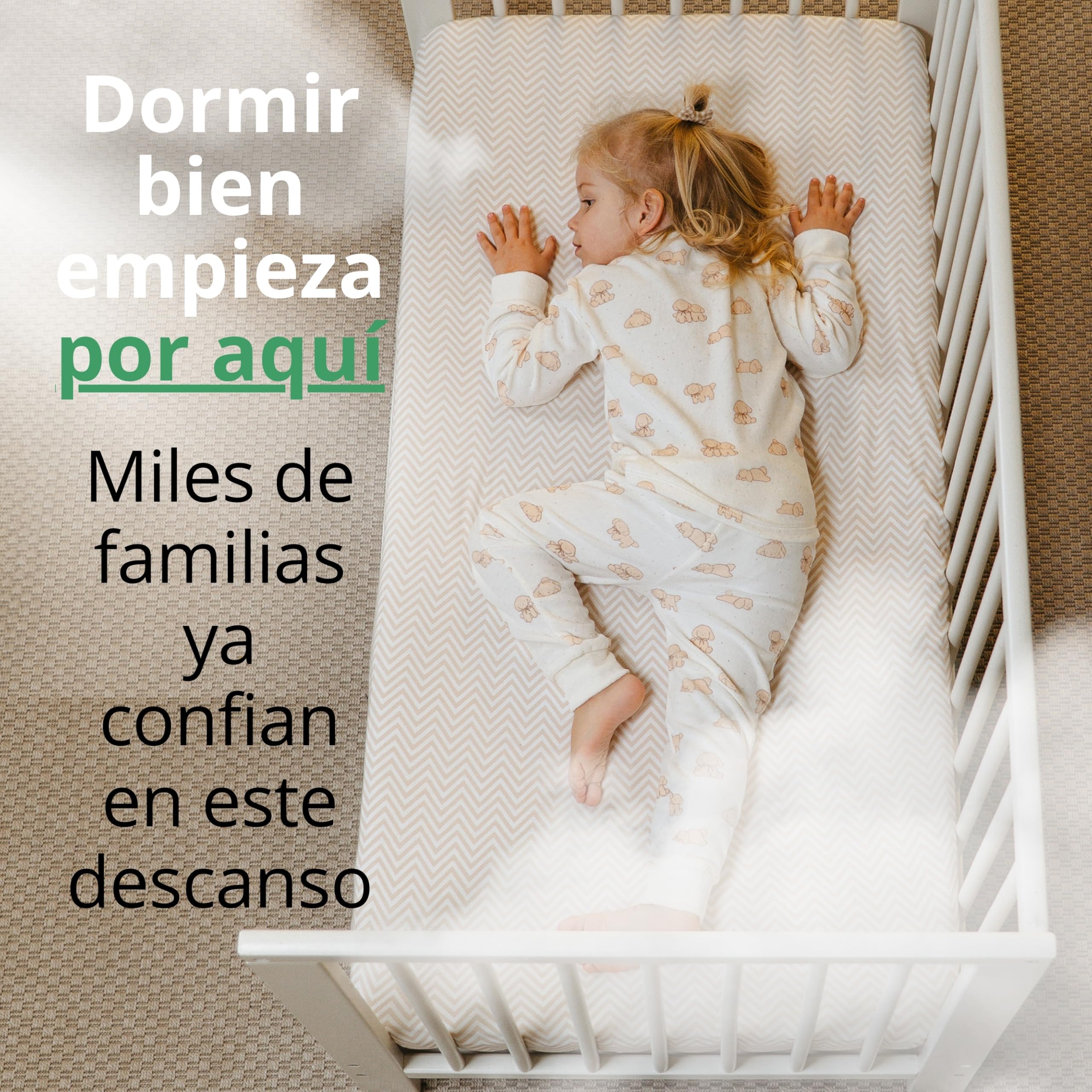Set Sabanas Cuna 70x140. 2 Sabanas Bajeras de Algodon Jersey + 1 Protector de Colchon Impermeable de Rizo para Cama Bebe. Certificado OekoTex. Estampado Beige 140 x 70