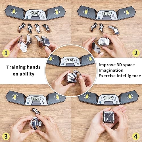 Miniatura 4 de Rompecabezas de metal 3D-Brain-Teaser Toys caja de juguetes geniales para niños, niños, adolescentes, adultos, herramientas para TDAH y alivio del