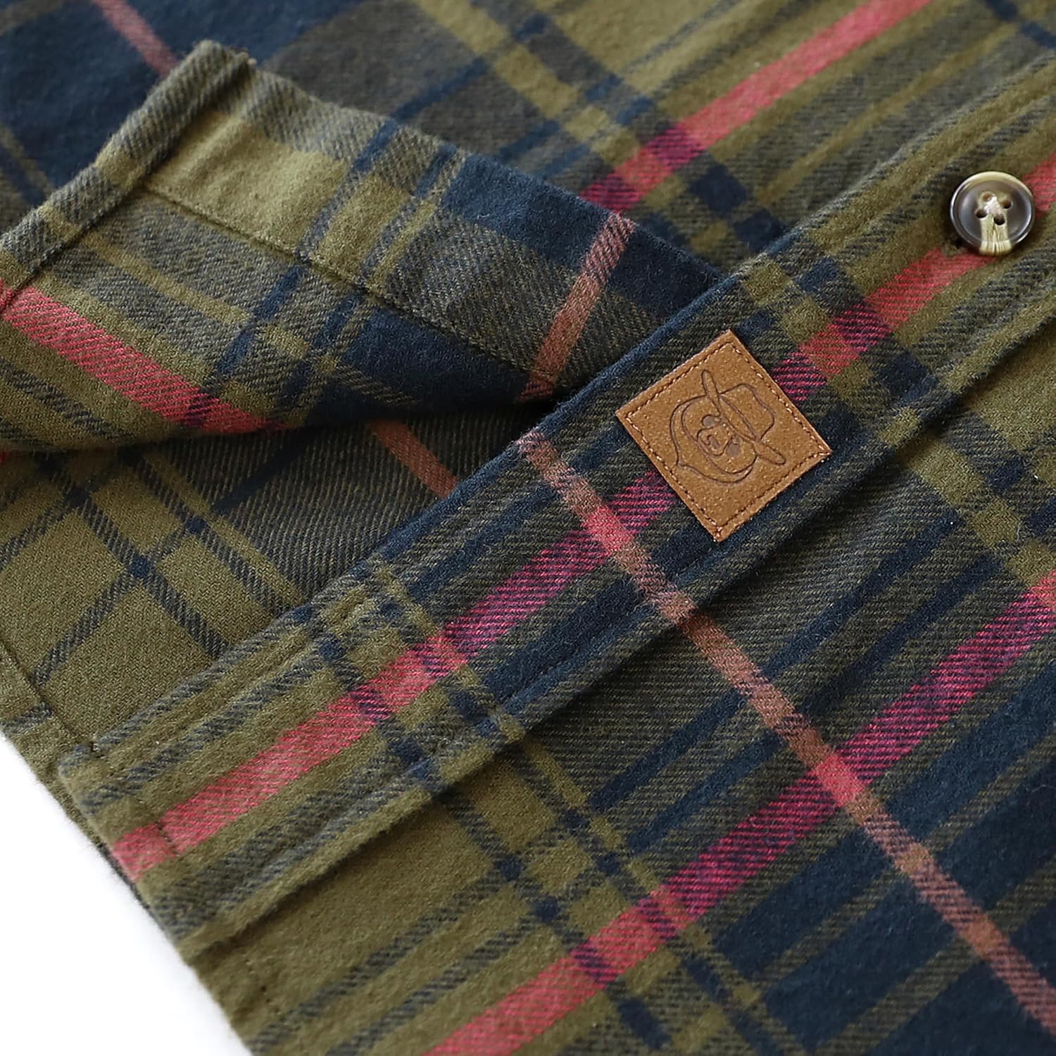 Dubinik® Mens Flannel Shirt Long Sleeve Button Down Plaid All Cotton Soft Brushed Flannel Shirt for Men Utility Casual Shirt - Image 5