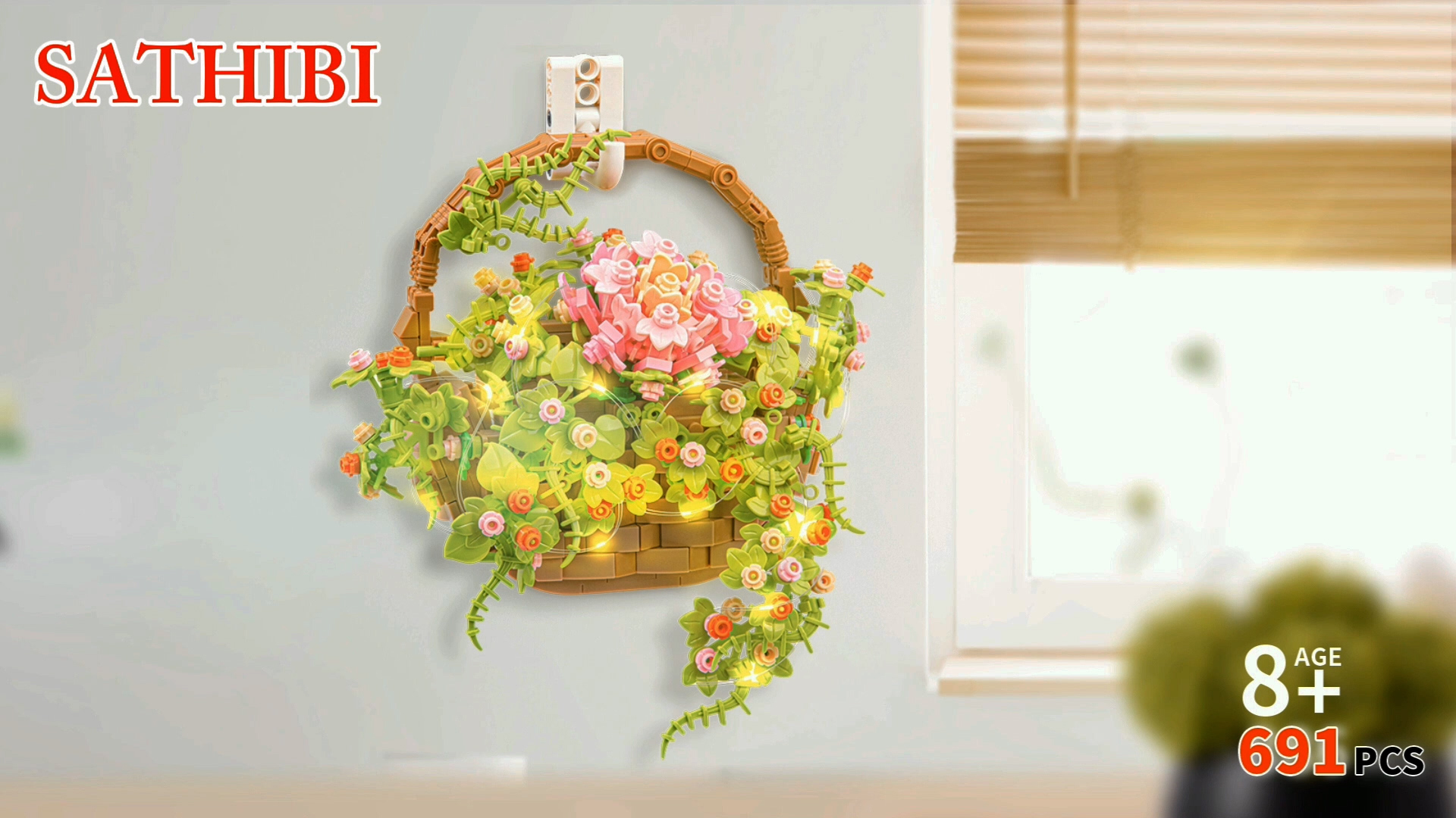 Amazon.com: SATHIBI Flower Bouquet Building Set, Flowers Basket