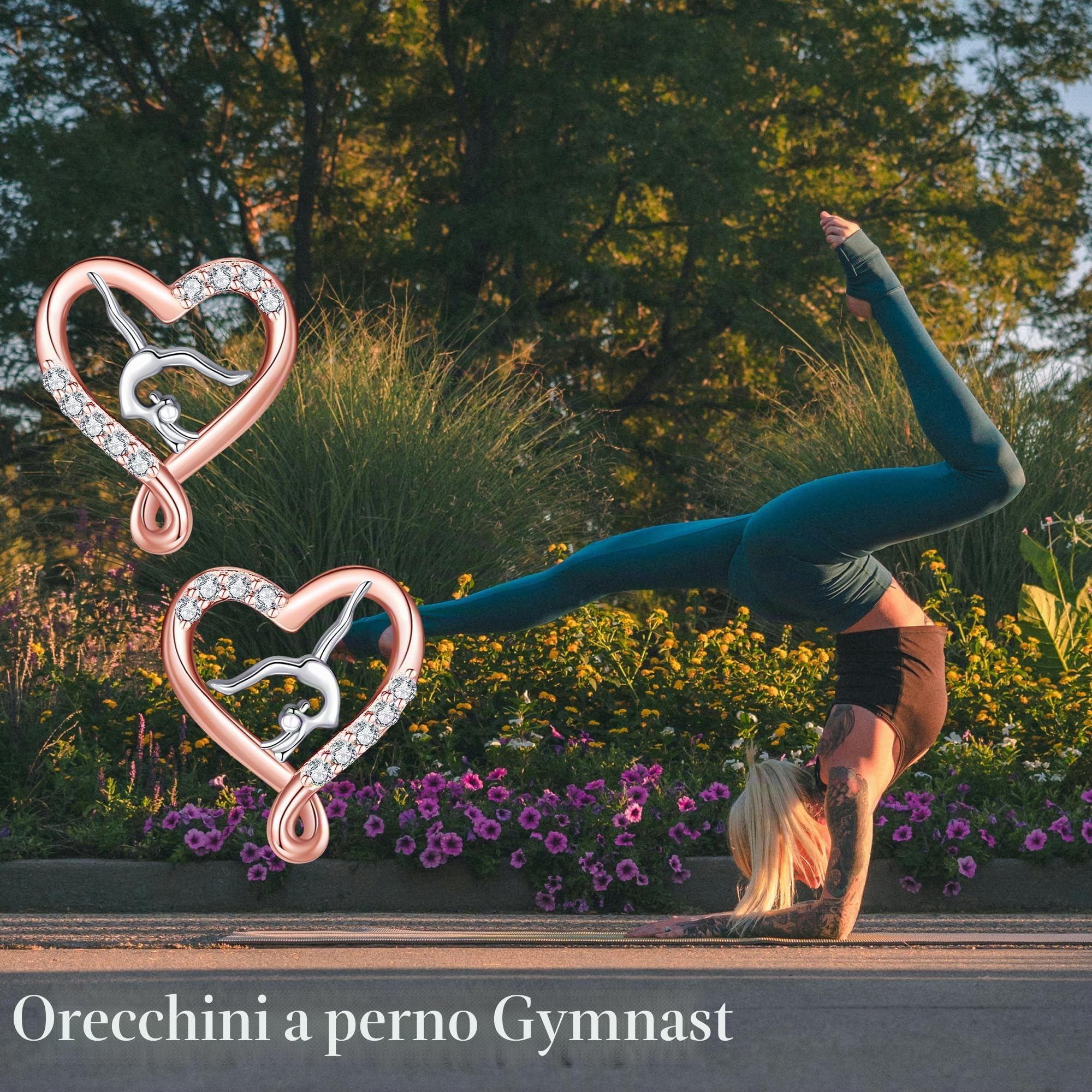 Orecchini da ginnastica Accessori per gioielli da ginnastica in argento sterling per donna