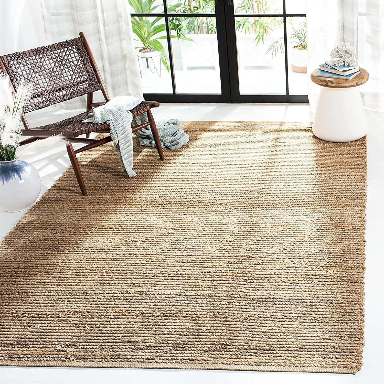 THE HOME TALK Natural Handcrafted Braided Jute Rug-150X240CM|Traditional Carpet for Living Room,Kitchen,Entryway,Bedroom,Dining Room|Rustic Bohemian Decor|Durable,Anti-Skid Carpets for Centre Table