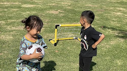 Miniatura 9 de Juegos de mini portería de fútbol para niños, patio trasero + juego de mini red y pelota para interiores con inflador, juegos de portería de fútbol