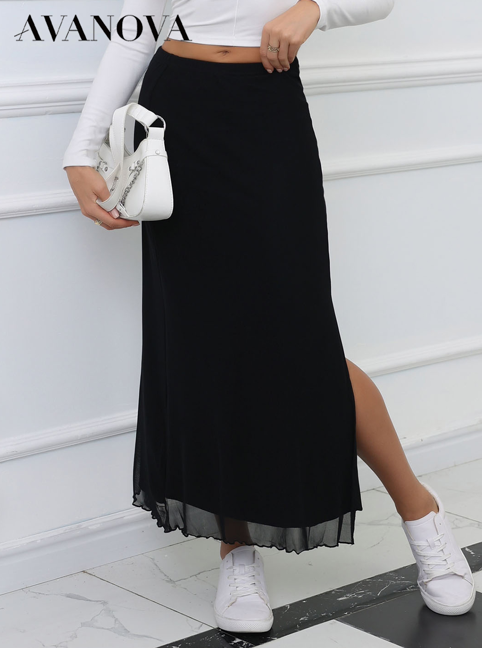 threetimes スカート Athletic slit skirt S threetimes Athletic slit skirt スカート