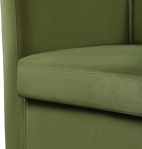 Miniatura 26 de Topeakmart Silla de club de terciopelo, estilo elegante, sillón tapizado para sala de estar, recepción, dormitorio, gris Gris,Beige,Azul,Verde