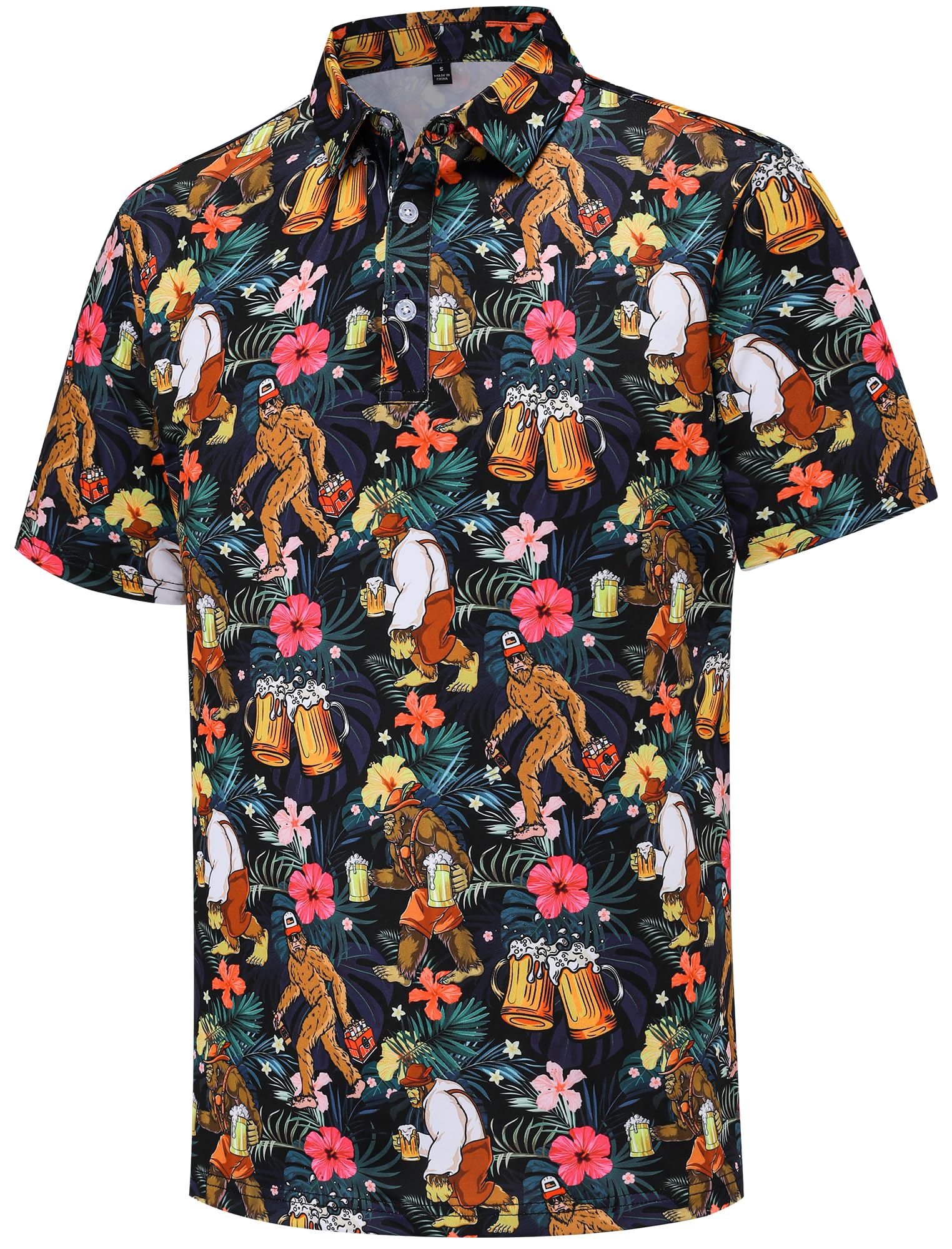 Mens Golf Polo Shirts Short Sleeve Dry Fit Performance Moisture Wicking Casual Funny Golf Polo Shirts for Men