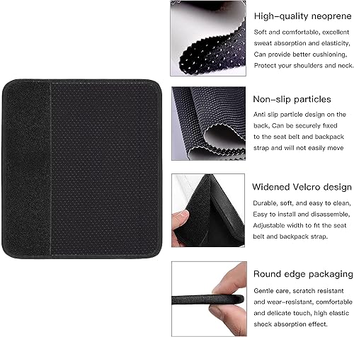 Miniatura 7 de Funda para cinturón de seguridad de automóvil, paquete de 2 almohadillas suaves para cinturón de seguridad de automóvil para adultos y niños,