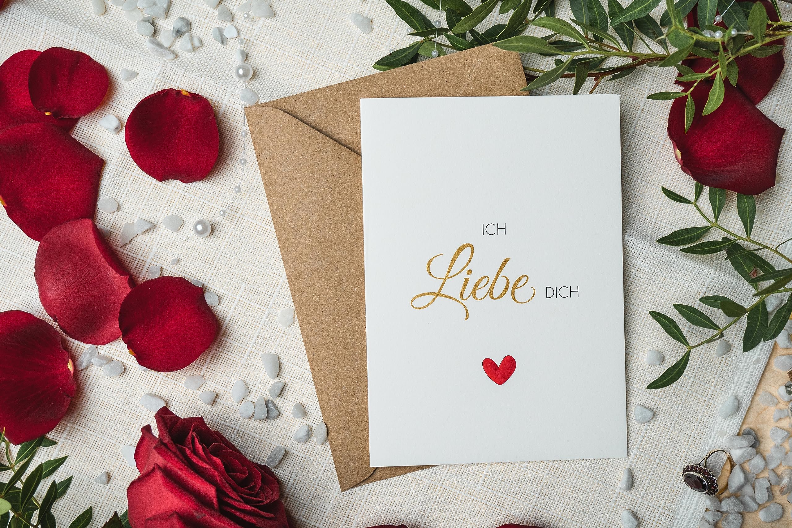 Valentinstag Karte „Alles Liebe“ Mit Herzen – DIN A6, Premium-Papier, Inkl. Umschlag