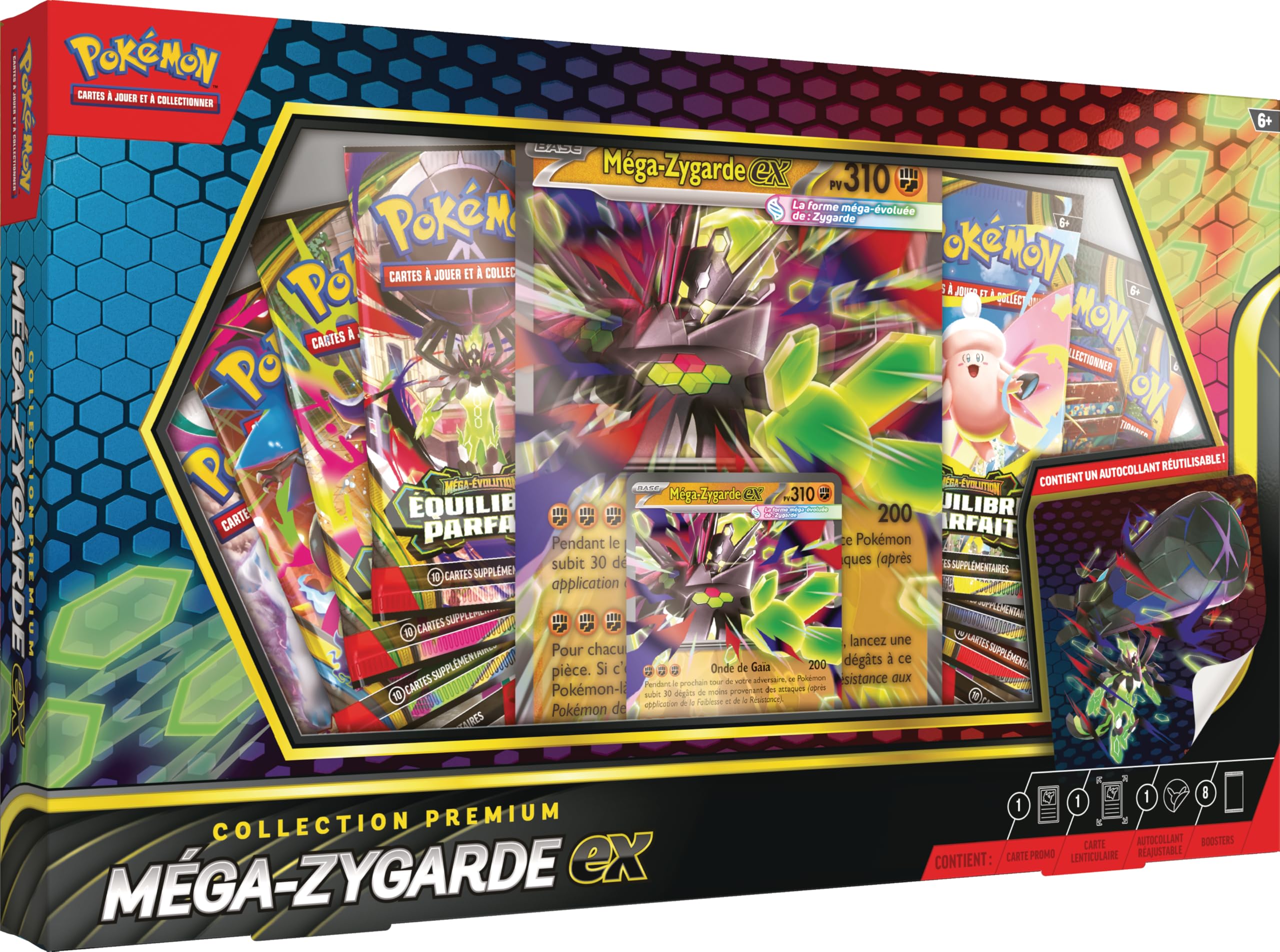 Pokémon : Mega-Zygarde-ex Premium-Kollektion (1 Promo-Karte, 1 große lentikuläre Karte, 1 anpassbarer Aufkleber und 8 Boosterpacks