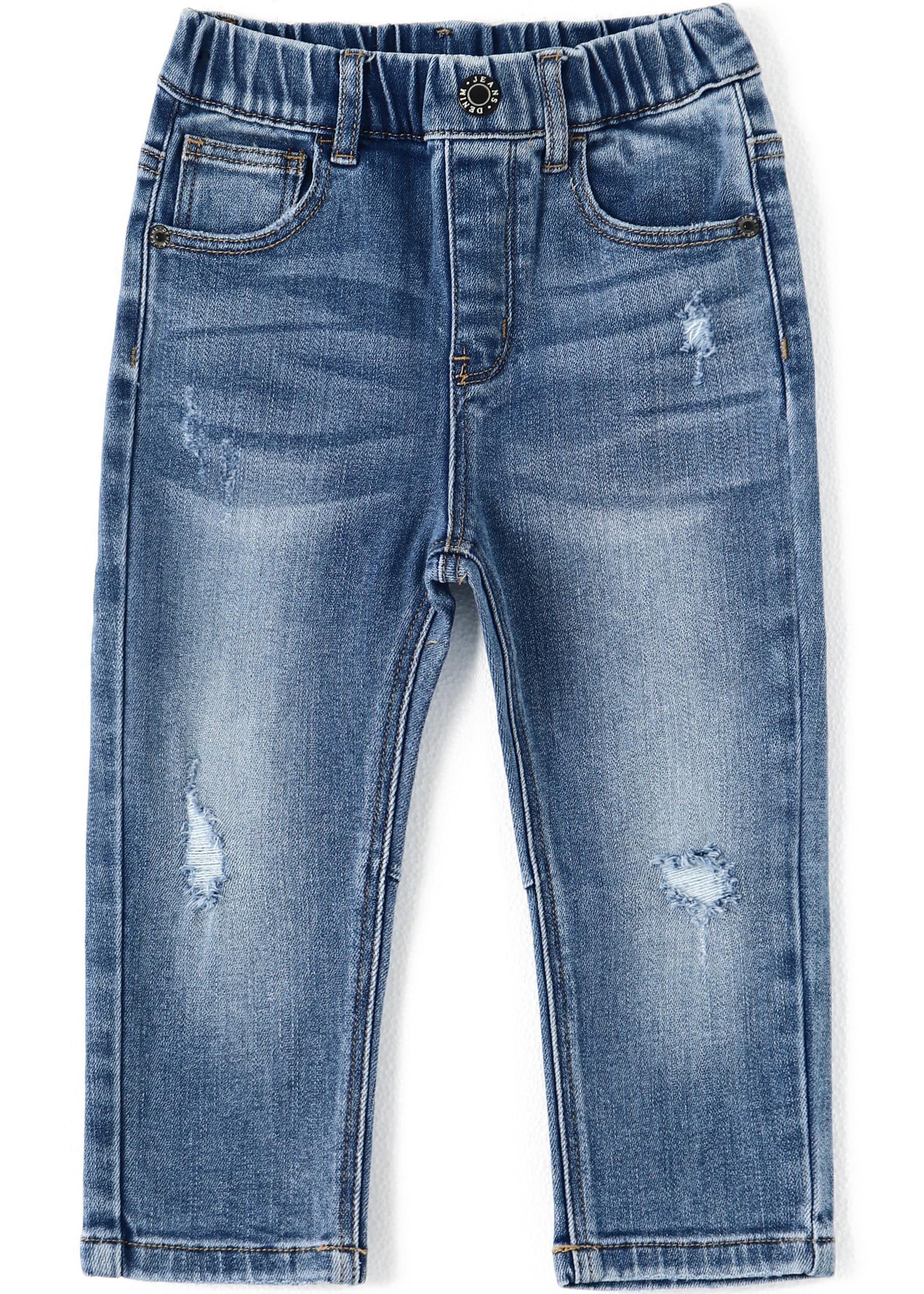 KIDSCOOL SPACE Pantalón Vaquero con Volantes y Cinturilla elástica para niña