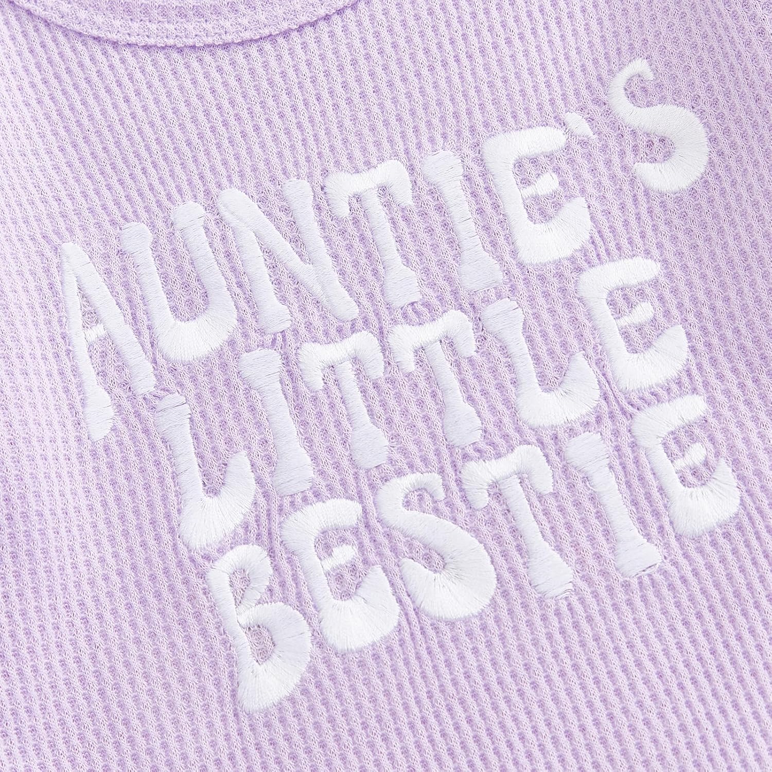 SAYOO Aunties Bestie Baby Clothes Gender Neutral Baby Boy Girl Embroidery Waffle Sweatshirt Pullover Solid Pant Fall Outfit - Image 7