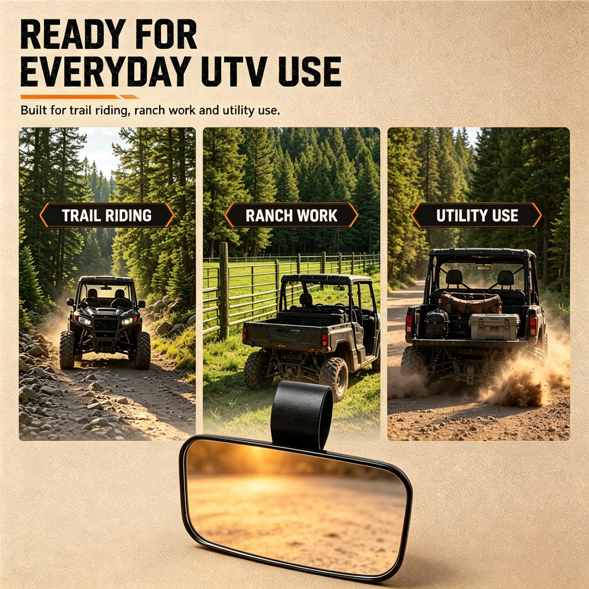 Zentraler UTV Rückspiegel für Hisun Sector 750 Crew 2018-2024