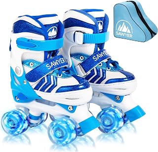 Sawyer Bikes - Patines Ajustables 4 Ruedas LED - Tallas 23 a 38