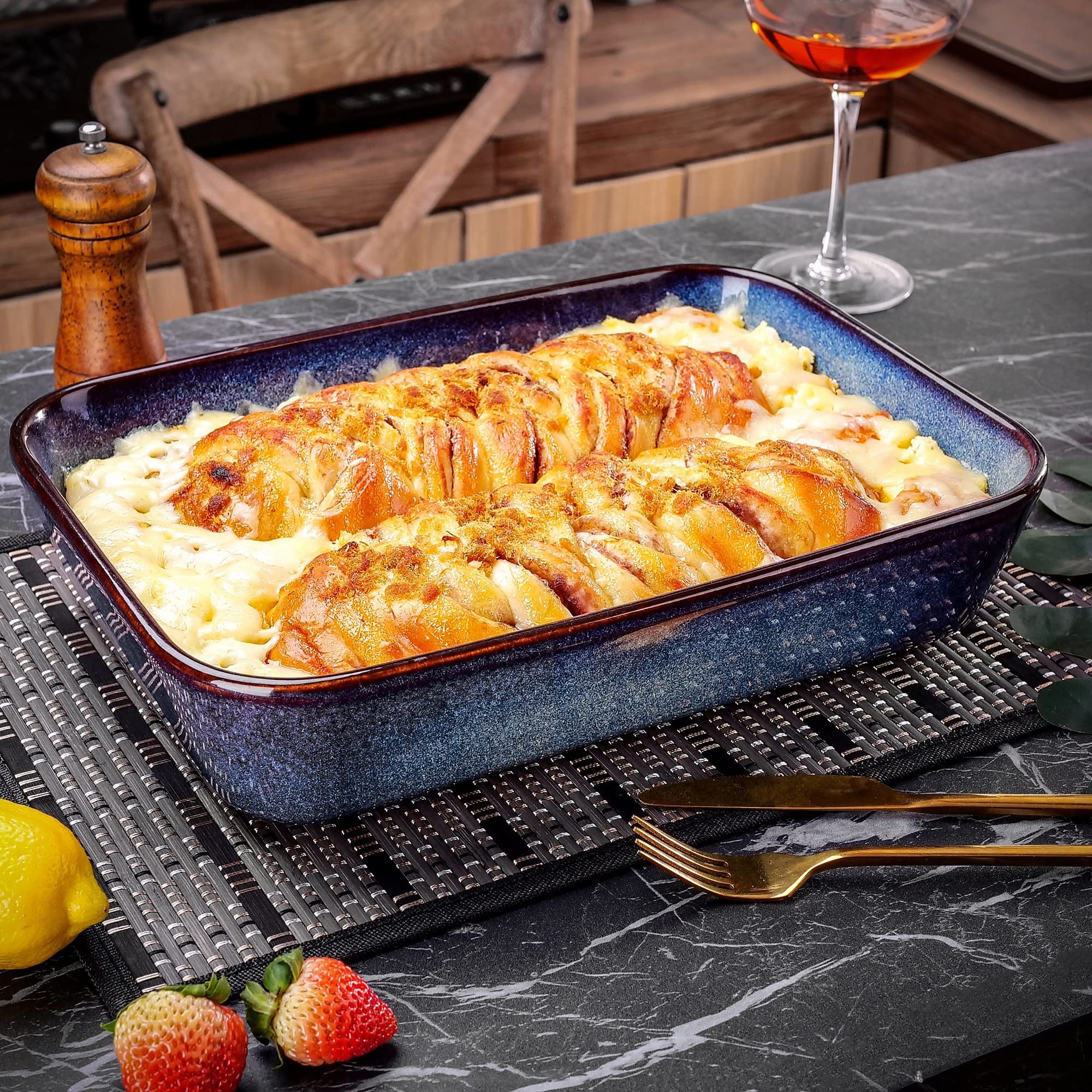 Formy do pieczenia prostokątna taca do pieczenia kolor glazura kamionka piekarnik płyta do pieczenia piekarnik do lasagne/ciasto/zapiekanka/tapas zestaw do pieczenia