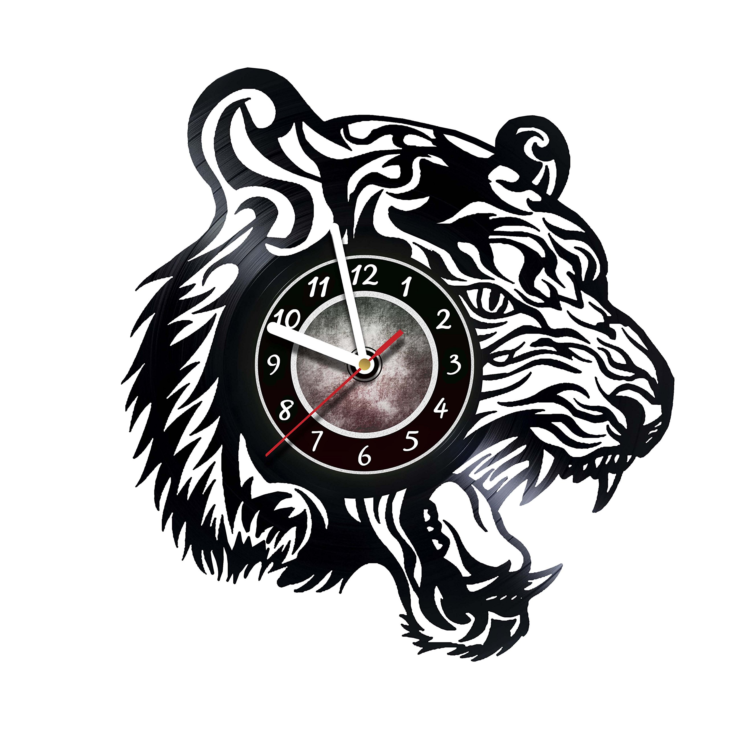 Wall Clock Compatible with The Tiger - Vinyl Wall Clock - Gifts Presents for Birthday, Christmas, Ideas for Boys, Girls, Men, Women, Adults, him and her - Sport Unique Art Design