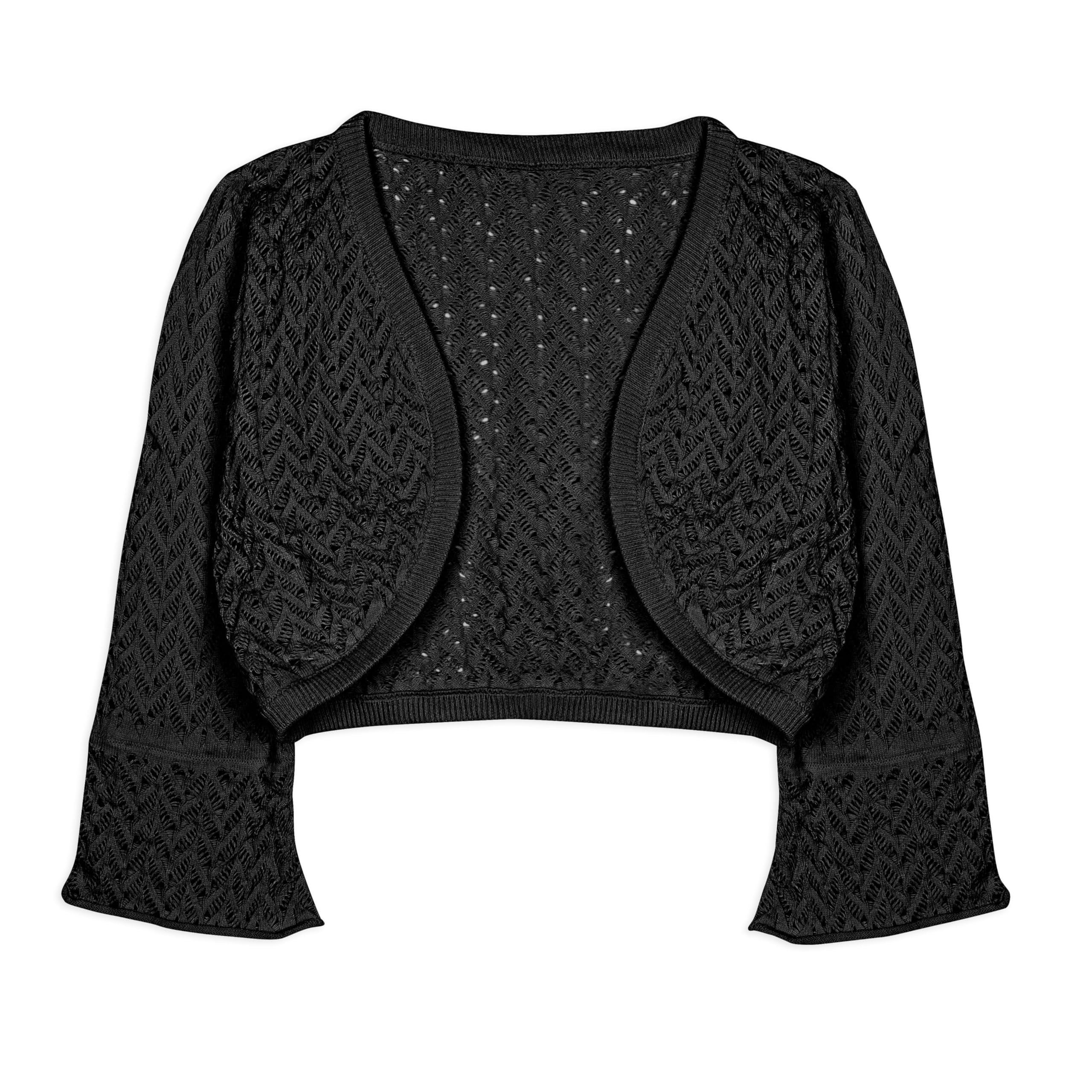 BOLEROSE Girls Loose-Knit 3/4 Sleeve Bolero