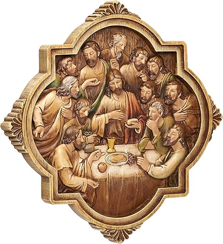 Miniatura 2 de Joseph's Studio by Roman - Placa de pared de la última cena, aspecto de madera tallada, colección Renacimiento, 10.25 pulgadas de alto x 10.25
