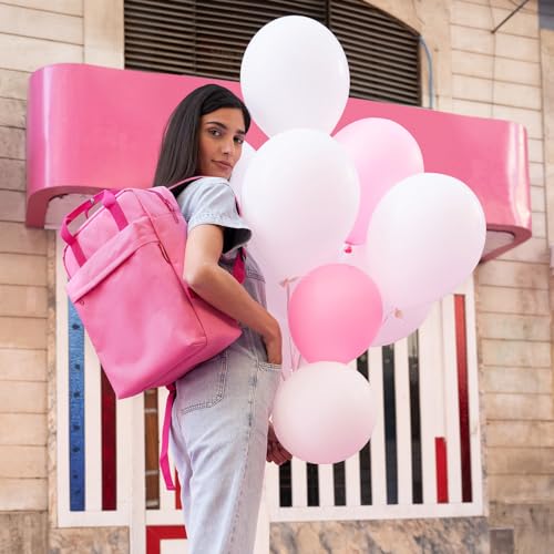 reisenthel allday backpack M - vielseitiger Rucksack für Alltag, Reisen, Einkaufen oder Arbeit - wasserabweisend, Handgepäck zugelassen, Couleur:twist pink