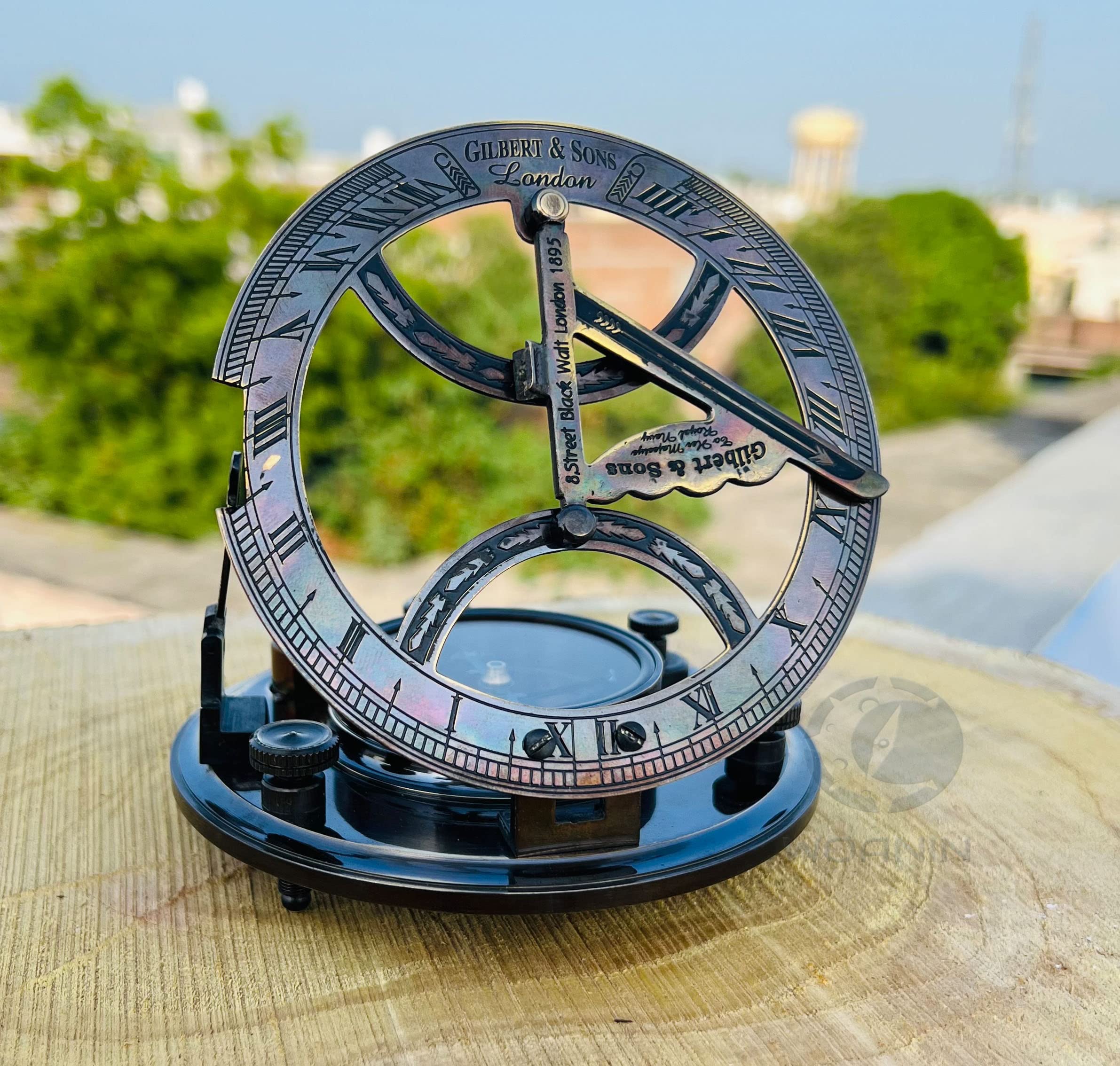 Brújula de bautizo, regalo de bautizo, brújula de reloj de sol grande de 5 pulgadas, regalo de bautizo, regalo de bautismo chica, brújula grabada, brújula de jubilación personalizada