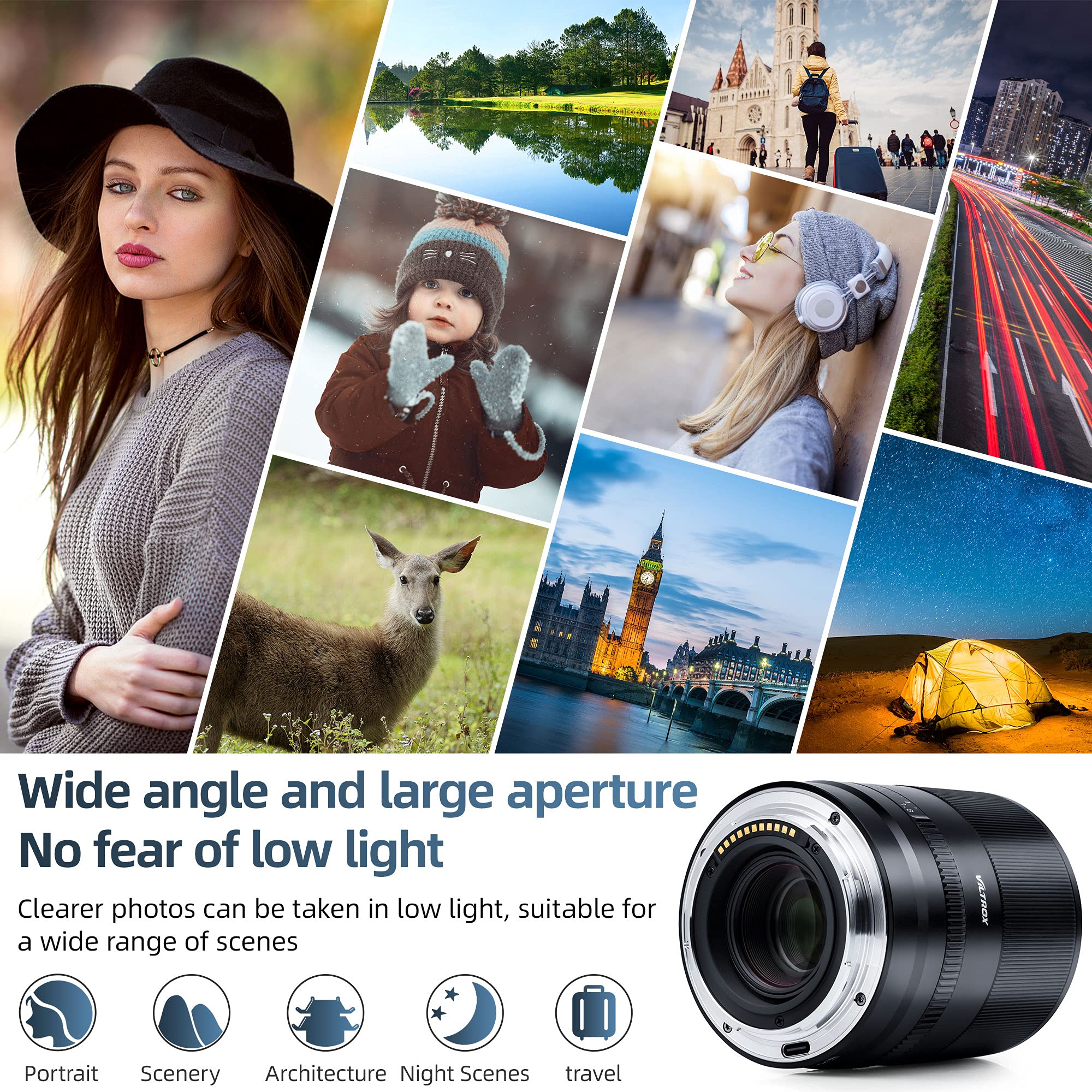 VILTROX 24mm F1.8 Montura Z Objetivo Full Frame Gran Angular para Nikon Z-Mount Cámara Z7 II Z6 II Z5 Z6 Z7 Z50((STM, Enfoque automático), Negro