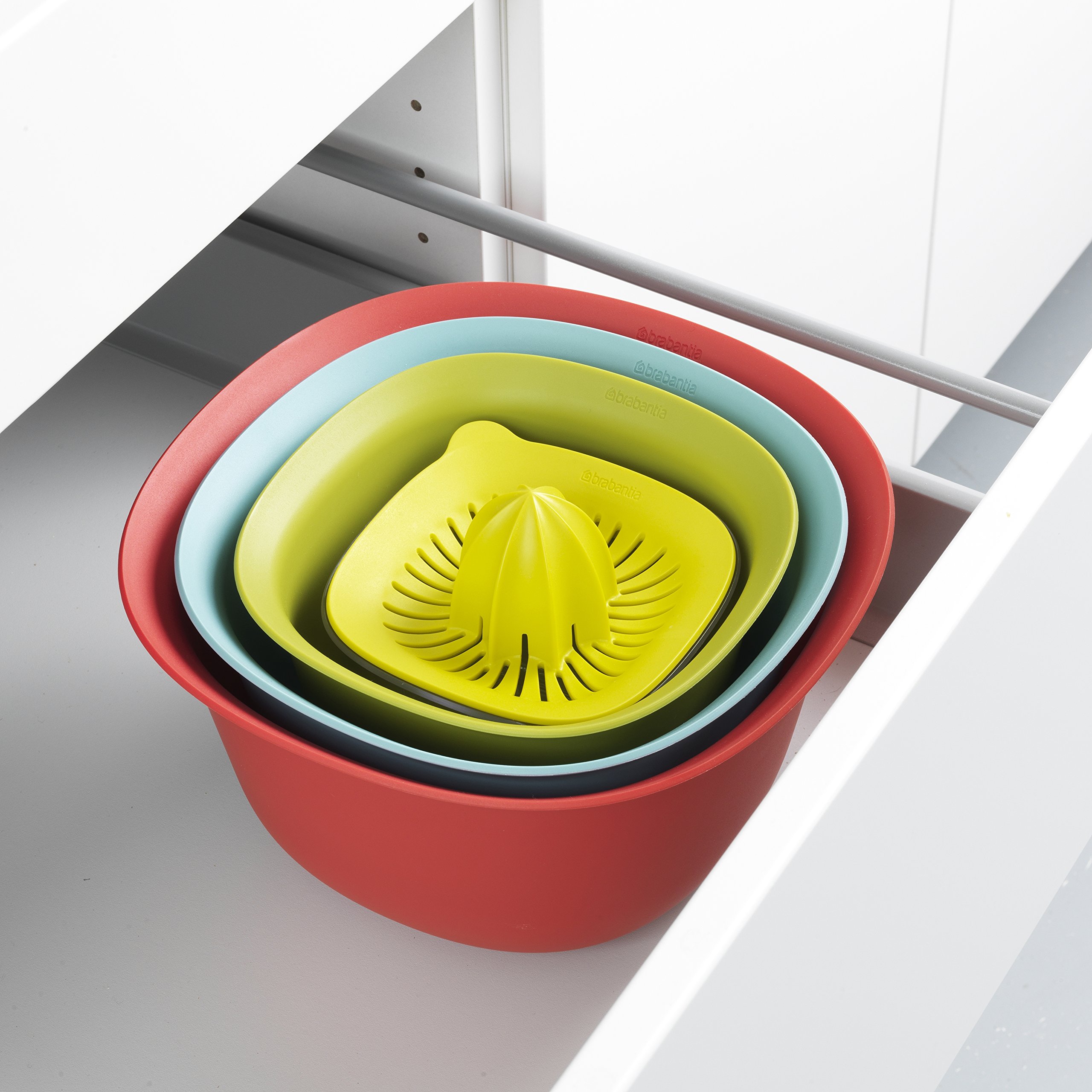 Brabantia Tasty Colours Set de cuencos 4 piezas, Plástico, Surtido, 25x25x14 cm