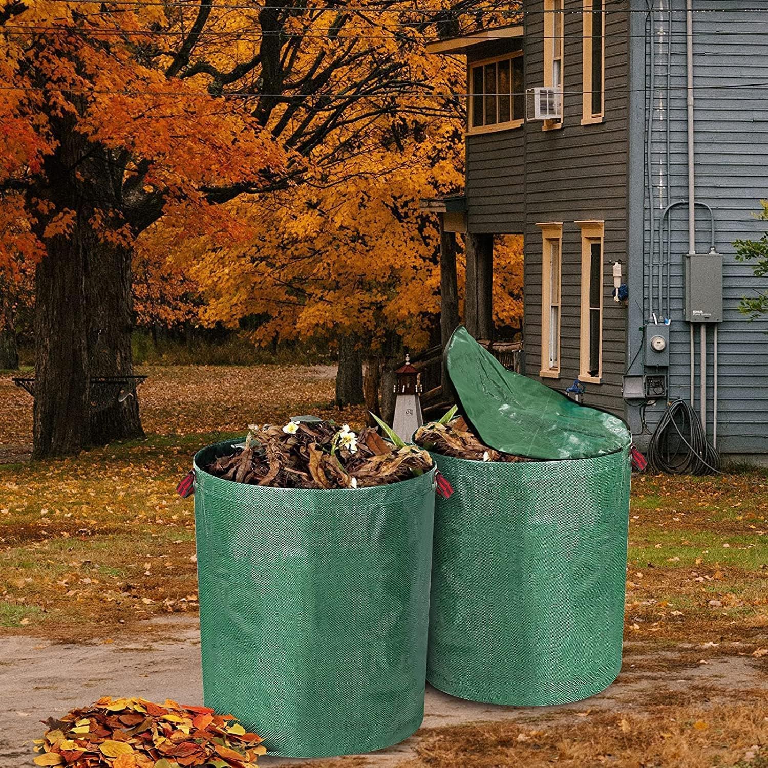 Standable Collapsible Trash Bags Reusable Yard Waste Bags – 72