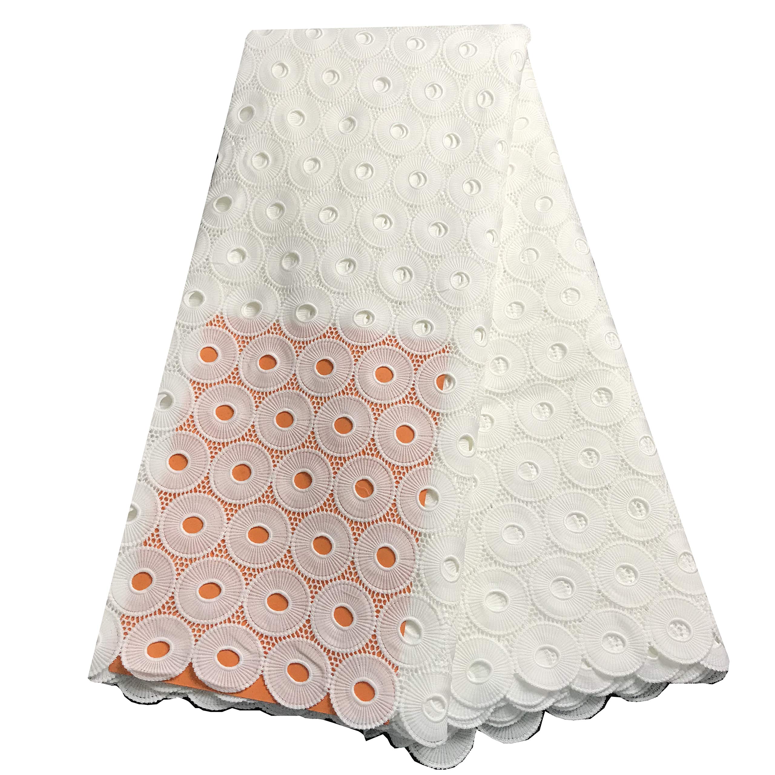 5 Yards Sewing Tissu Cotton Embroidered Lace Guipure Wedding Dress White Lace Fabric African Cord Lace Fabrics