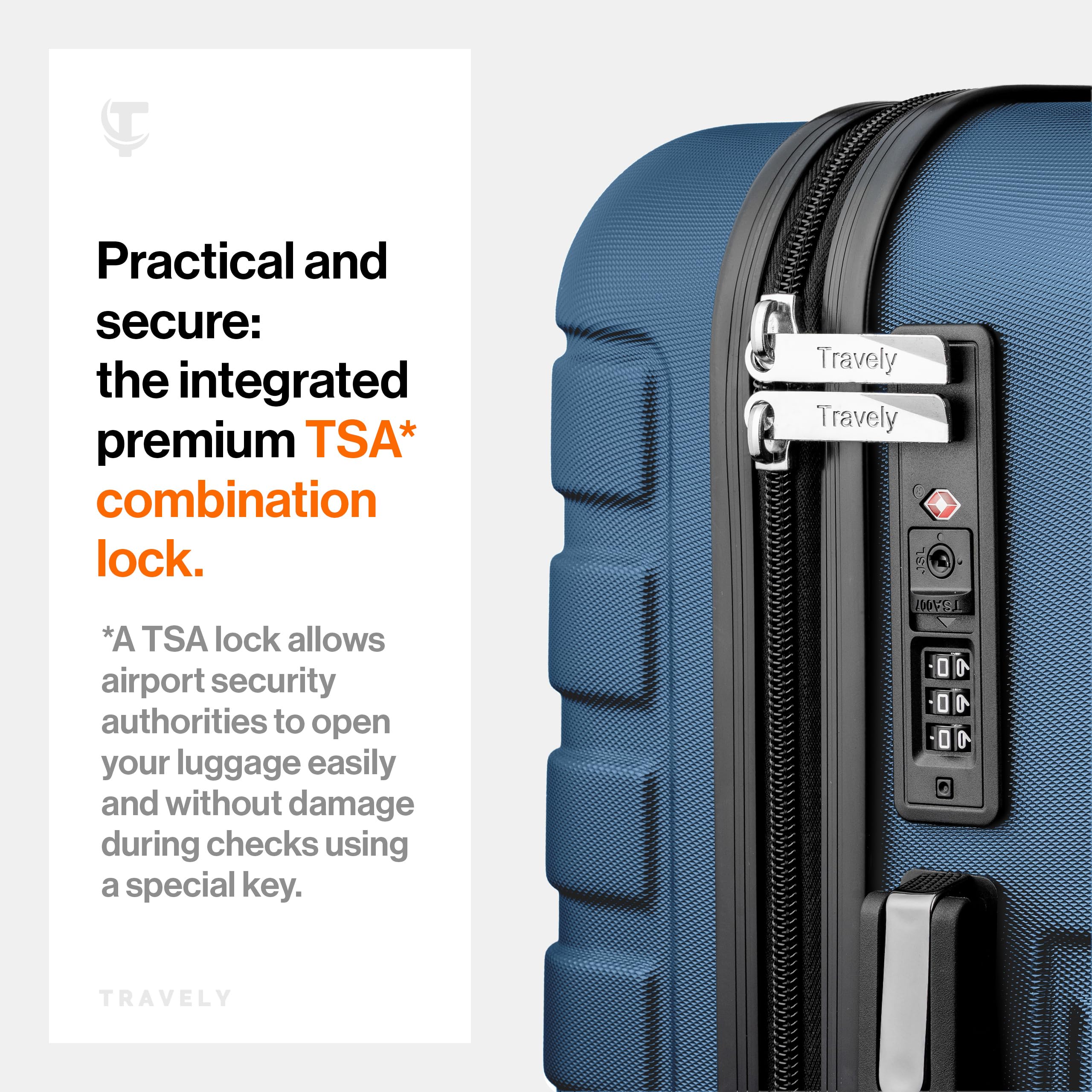 Walizka kabinowa premium Travely 56 × 45 × 25 cm – odpowiednia dla EasyJet, Jet2, British Airways i innych linii I Walizka kabinowa 36 l z plynnie toczacymi sie kólkami i praktycznym zamkiem TSA
