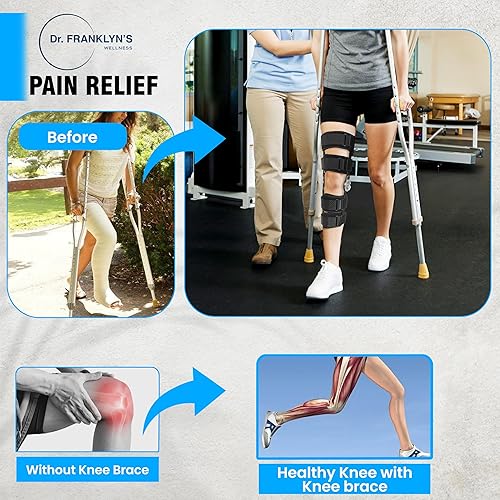 Miniatura 7 de Rodillera ROM con bisagras del Dr. Franklyn's con estabilizadores laterales y diales de bloqueo, inmovilizador de rodilla post operatorio para