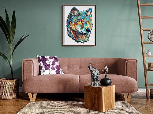 Miniatura 5 de WOODBESTS Rompecabezas de madera para adultos, rompecabezas de lobo (S, 100 piezas, 8.2 x 5.9 pulgadas), hermosa caja de madera, rompecabezas de