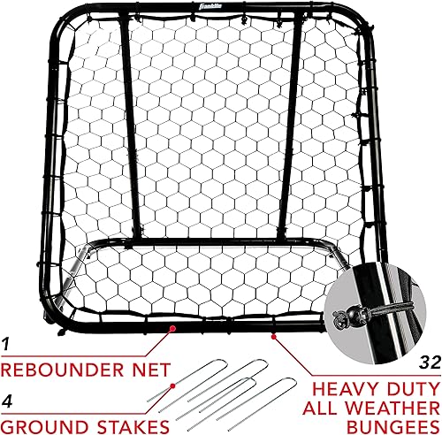 Miniatura 2 de Franklin Sports Red de rebote de baloncesto Pass Back – Pantalla de rebote de entrenamiento multideportivo – Perfecto para prácticas de paso y tiro