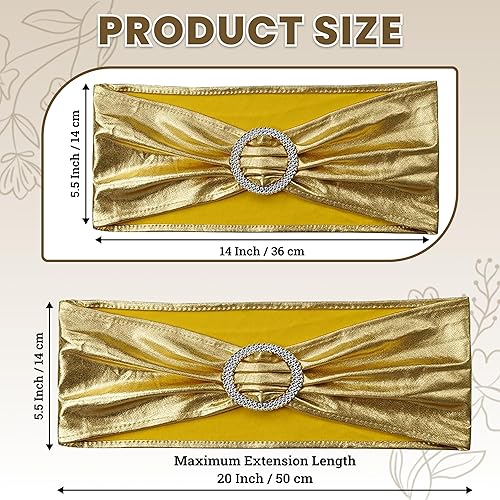 Miniatura 2 de MDS - Paquete de 25 bandas de elastano para silla, universales, se ajustan a bandas elásticas para sillas con hebilla para boda, lazo deslizante de