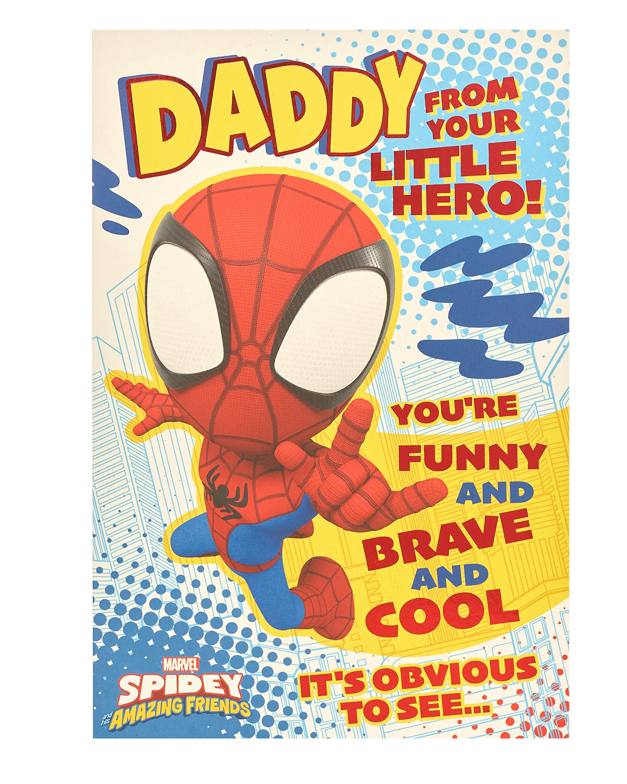 Marvel Daddy from Son Birthday Card - Spider-Man Birthday Card for Him - Daddy from Little Hero