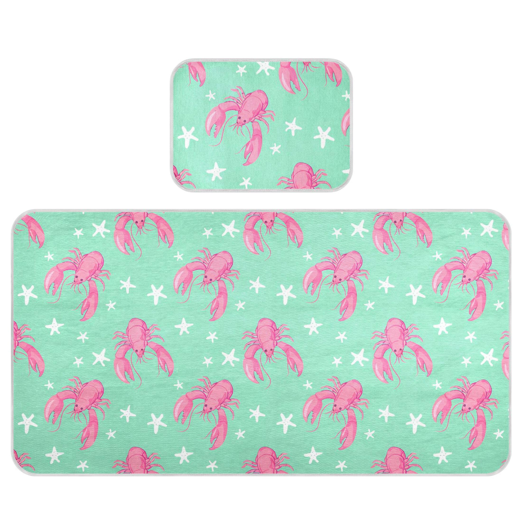 Takiito Pink Lobsters Baby Cooling Mattress Pad, Soft & Breathable Cooling Mat Keep Baby Cool in Summer 28x52 in, Nursery Essential