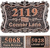Vista 37 de Letrero de dirección personalizado, placa de dirección de número de casa, placa de dirección personalizada, metal o latón antiguo acrílico