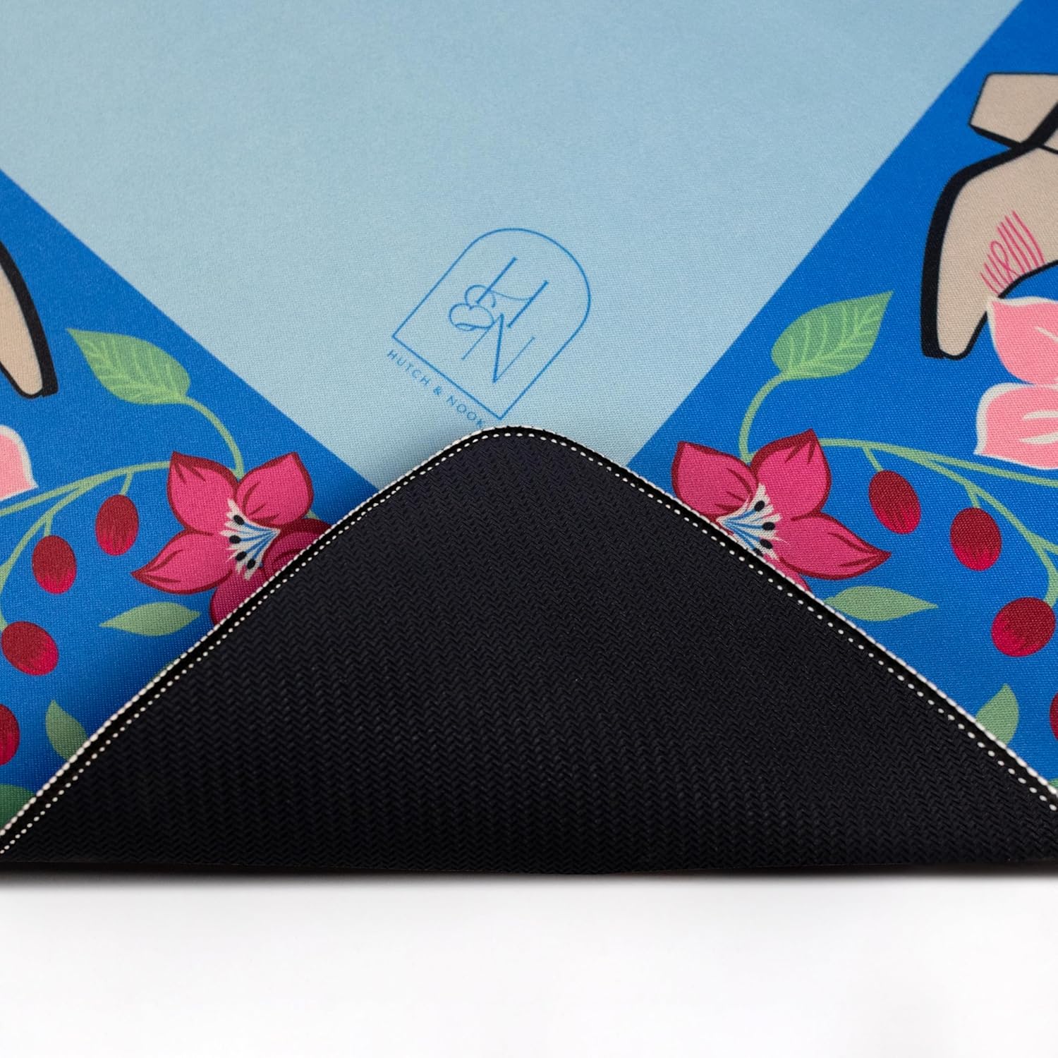 Hutch & Nook Mahjong Mat | 33 Non-Slip Card Table Cover | Decorative Game Mat for Mahjong Set, Dominoes, Poker & More (Blue Cowboy Boot)